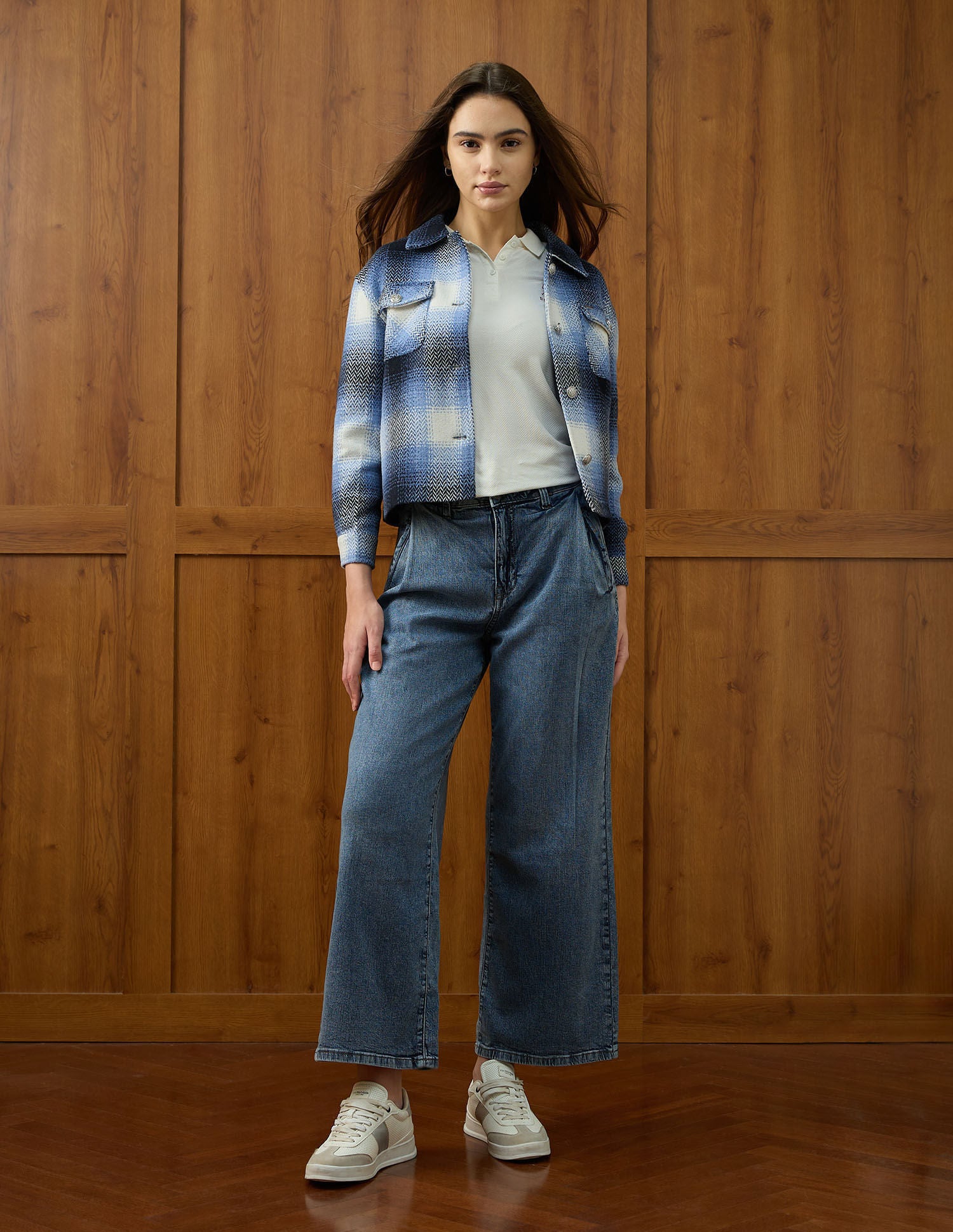 Checked Regular Fit Jacket Blue - U.S. POLO ASSN. | Large