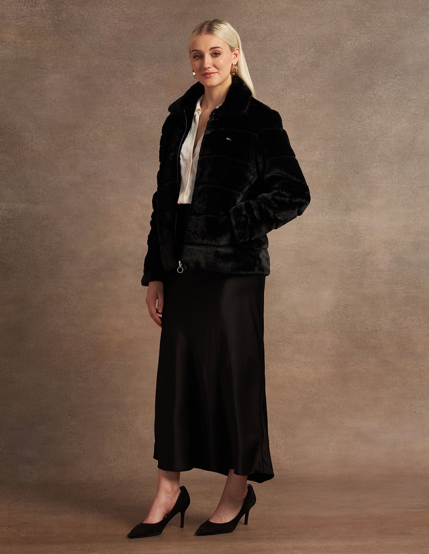 Zip Up Fur Jacket Black - U.S. POLO ASSN. | Large