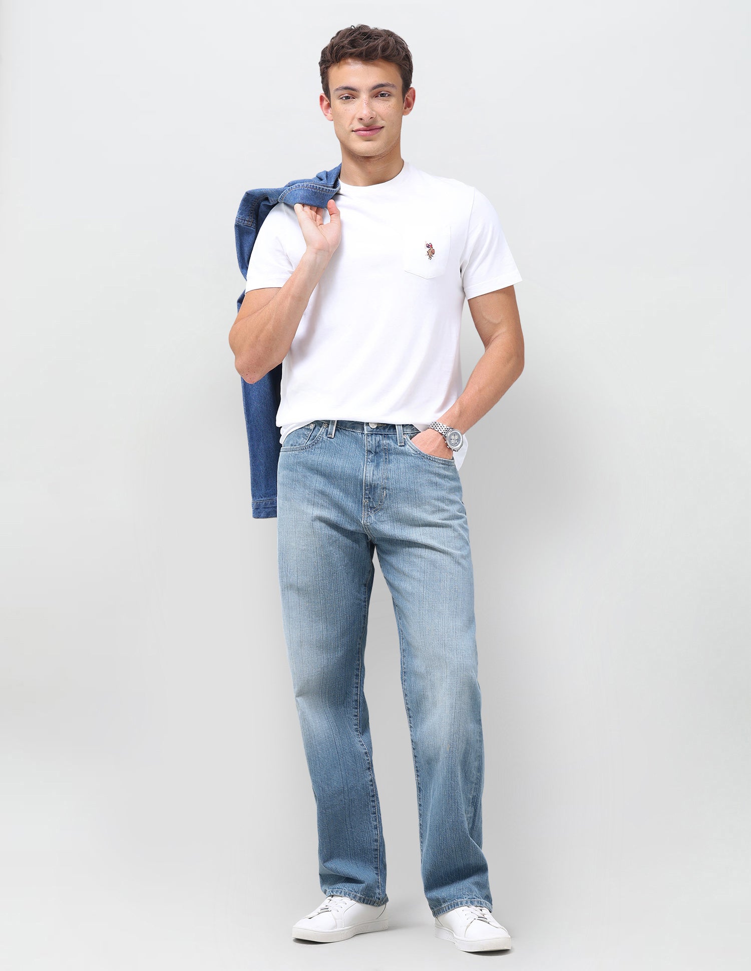 Logan Loose Straight Fit Blue Jeans Light Blue - U.S. Polo Assn. India | Large