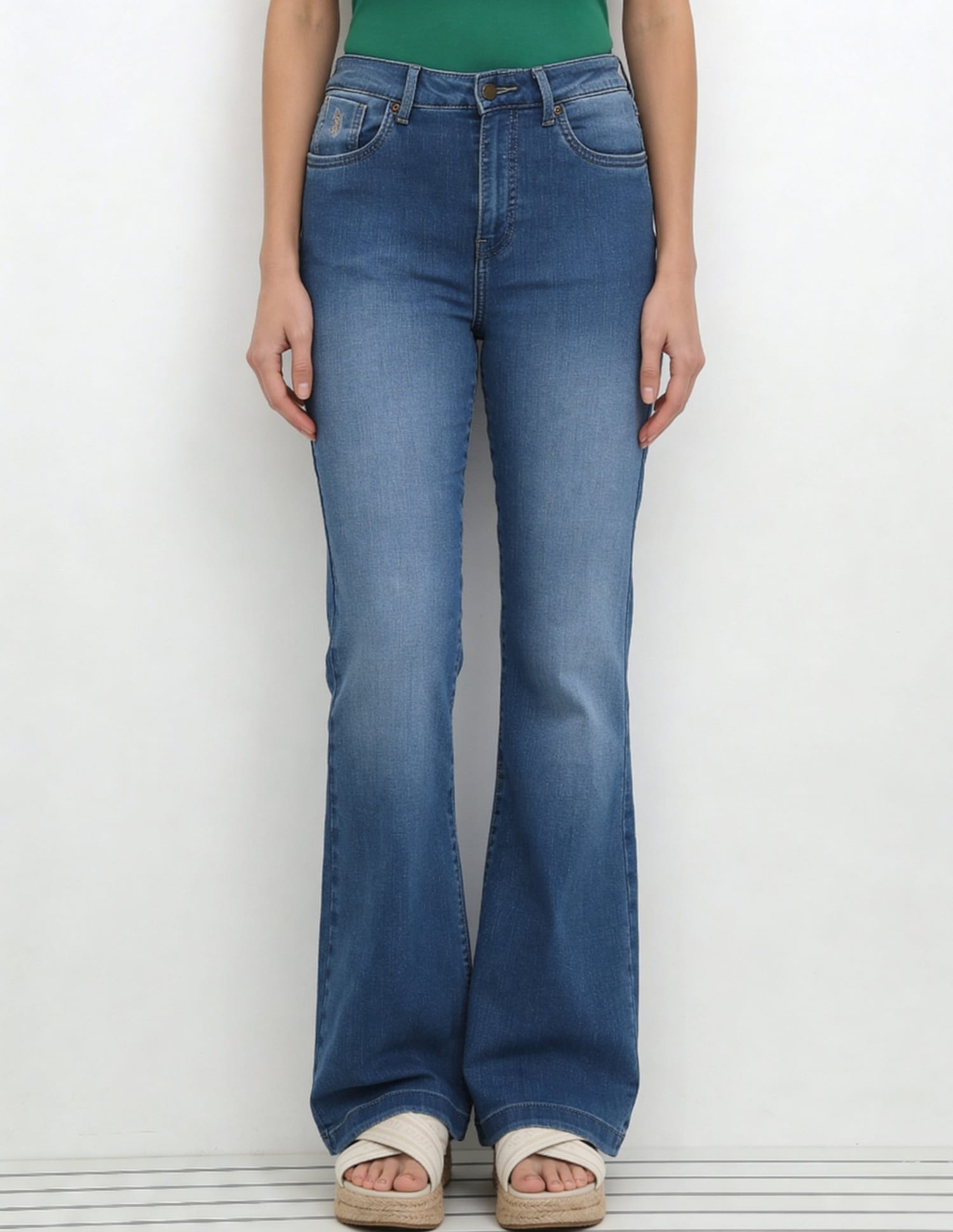 High Rise Flared Fit Jeans Blue - U.S. Polo Assn. India | Large