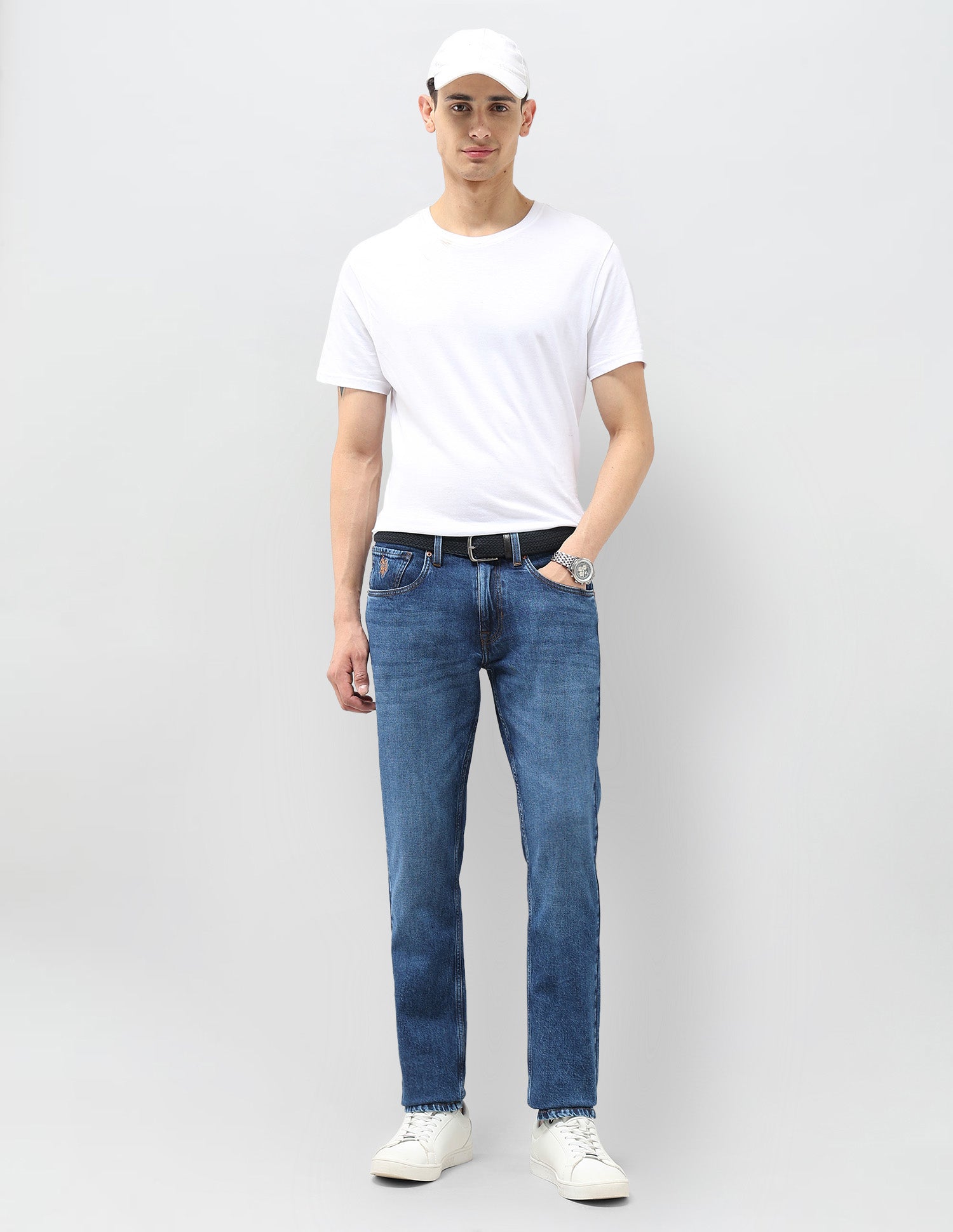 Brandon Slim Tapered Fit Whiskered Jeans Indigo - U.S. POLO ASSN. | Large