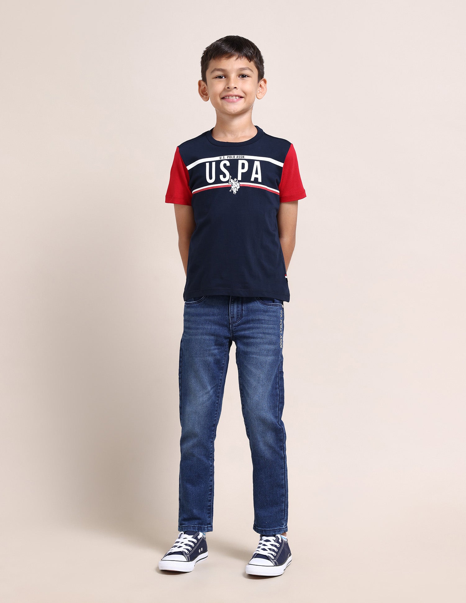 Boys Pure Cotton Regular T-shirt Blue - U.S. POLO ASSN. | Large
