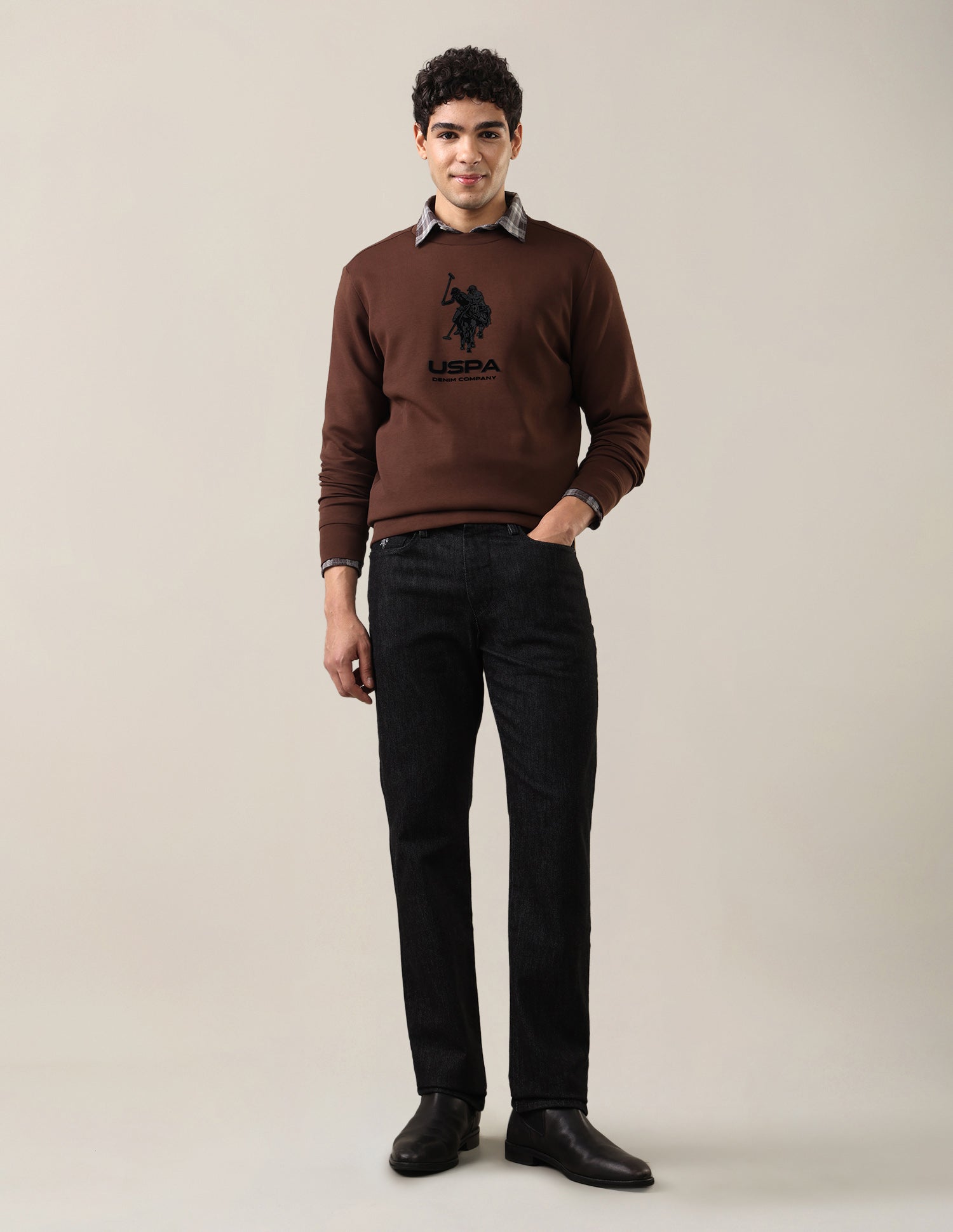 Harold Slim Straight Fit Black Jeans Black - U.S. Polo Assn. India | Large