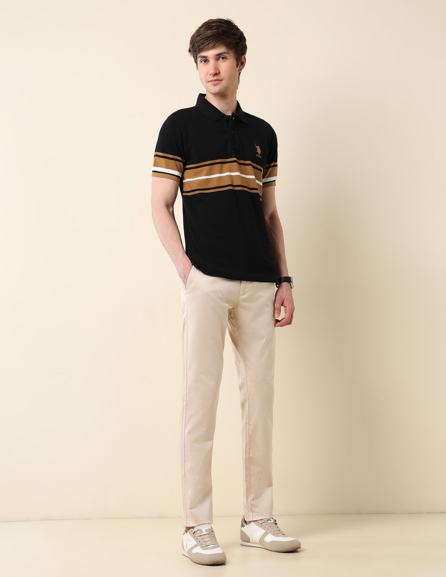 Colourblocked Classic Polo Shirt Black - U.S. POLO ASSN. | Large