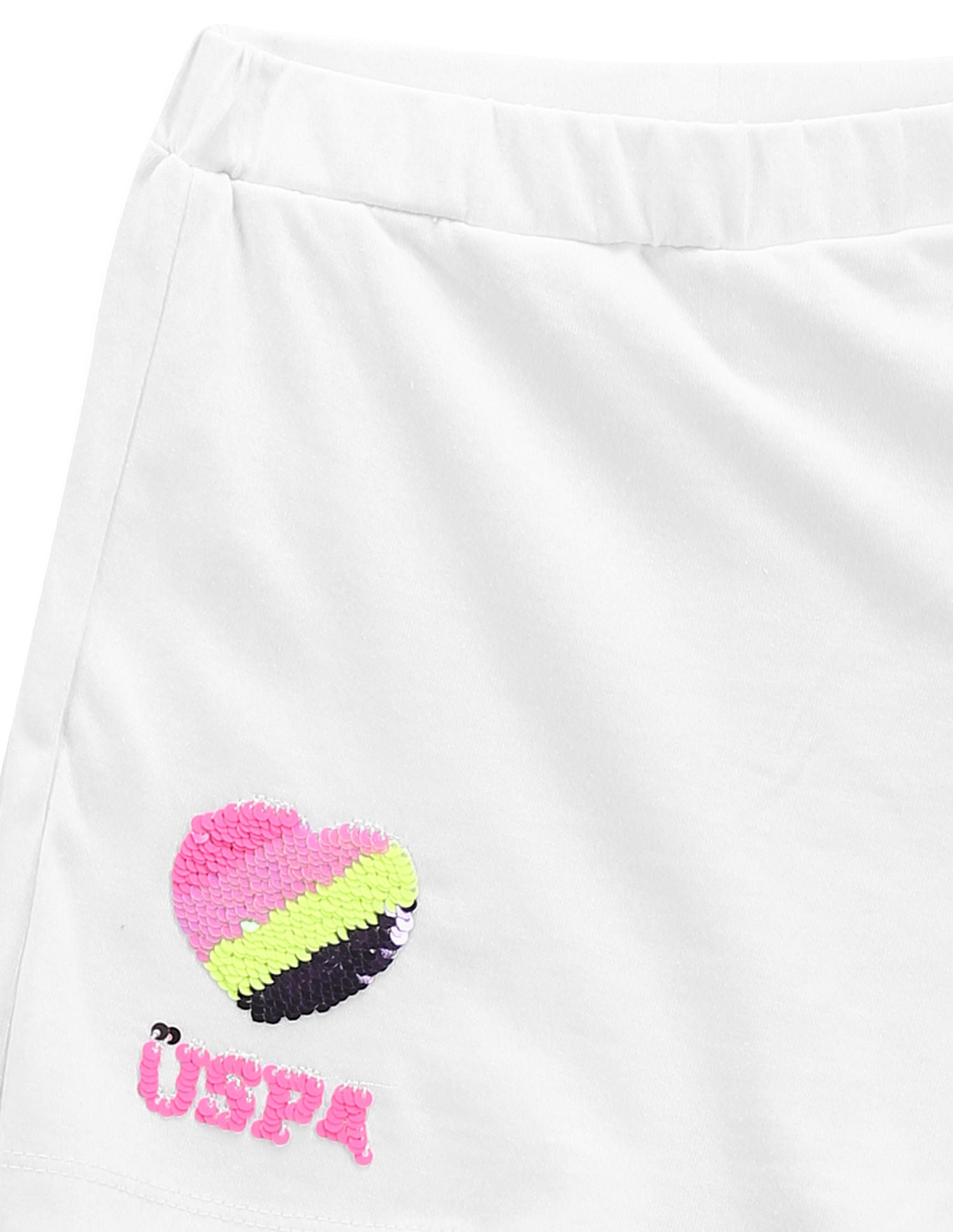Girls Flip Sequence Cotton Skort White - U.S. POLO ASSN. | Large
