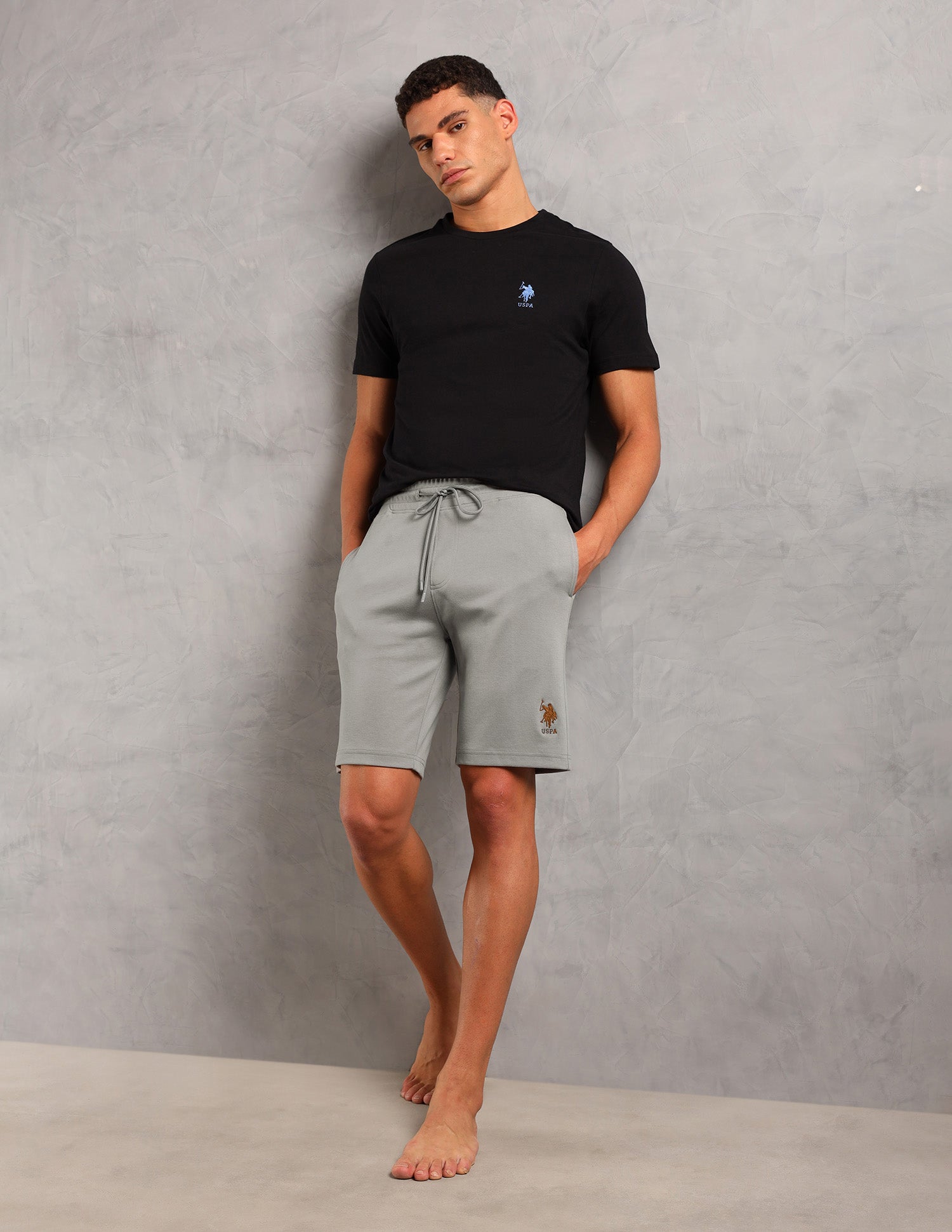 Breathable Cotton Solid OES08 Shorts - Pack Of 1 Formal Grey - U.S. POLO ASSN. | Large