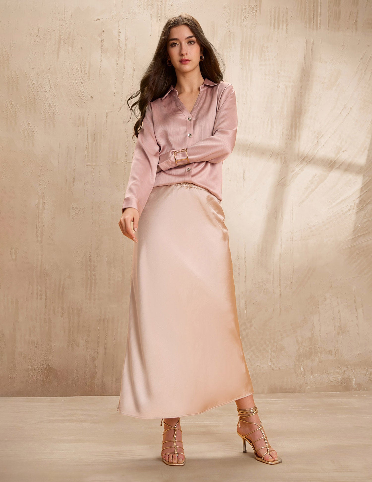 Crinkled Regular Fit Shirt Pink - U.S. POLO ASSN. | Large