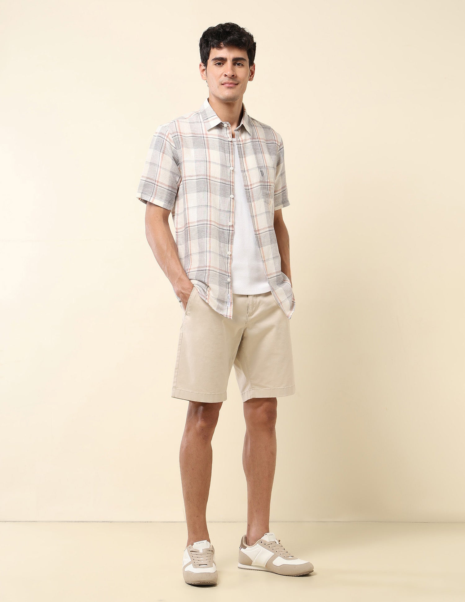 Plaid Checked Tailored Fit Shirt Grey - U.S. POLO ASSN. | Large