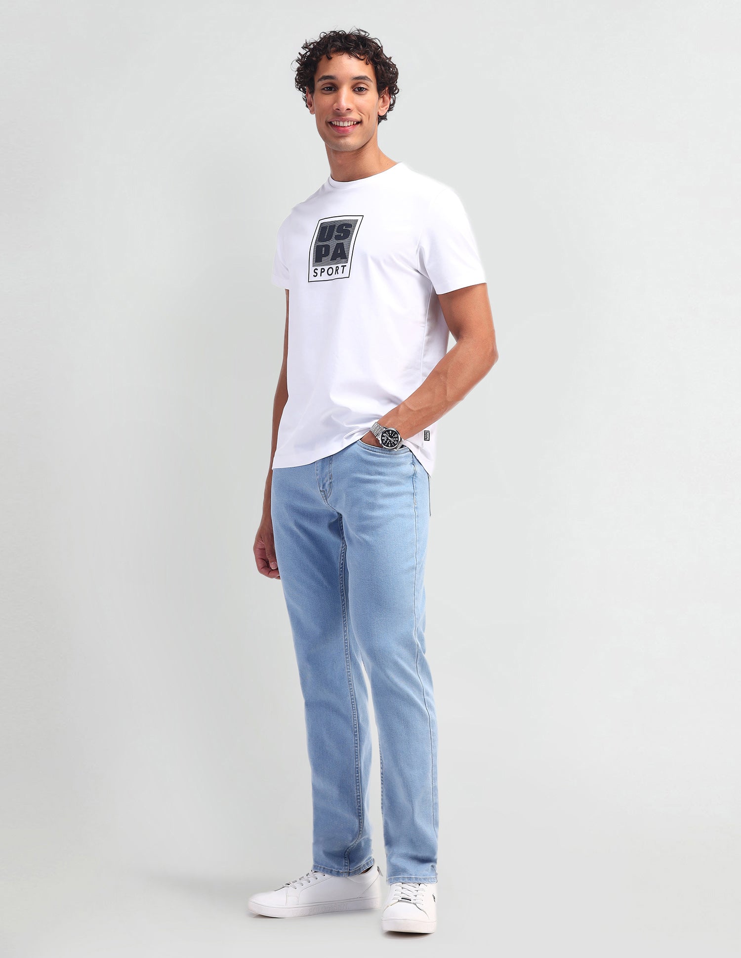 Brandon Slim Tapered Fit Blue Jeans Blue - U.S. POLO ASSN. | Large