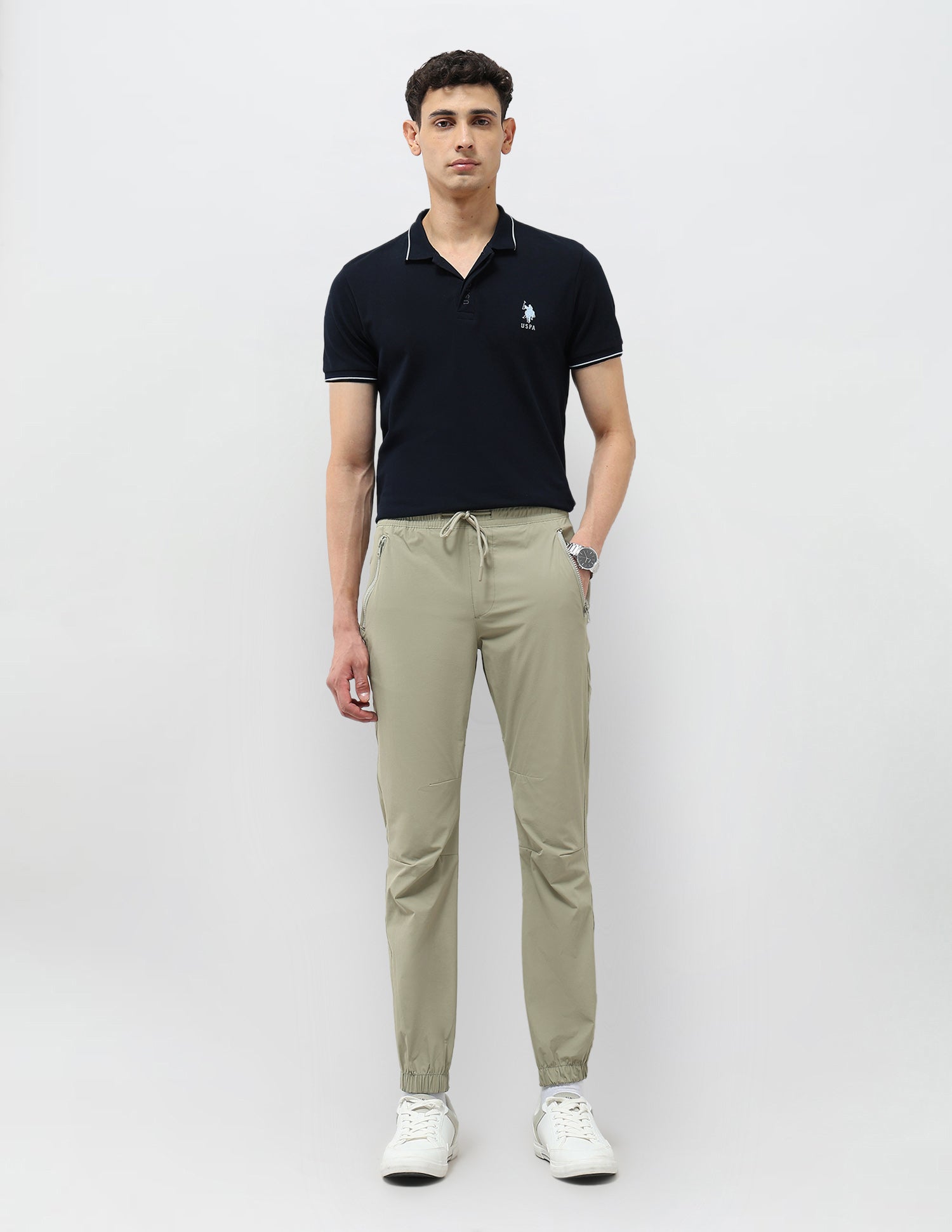 Mid Rise Relaxed Fit Joggers Light Green - U.S. Polo Assn. India | Large