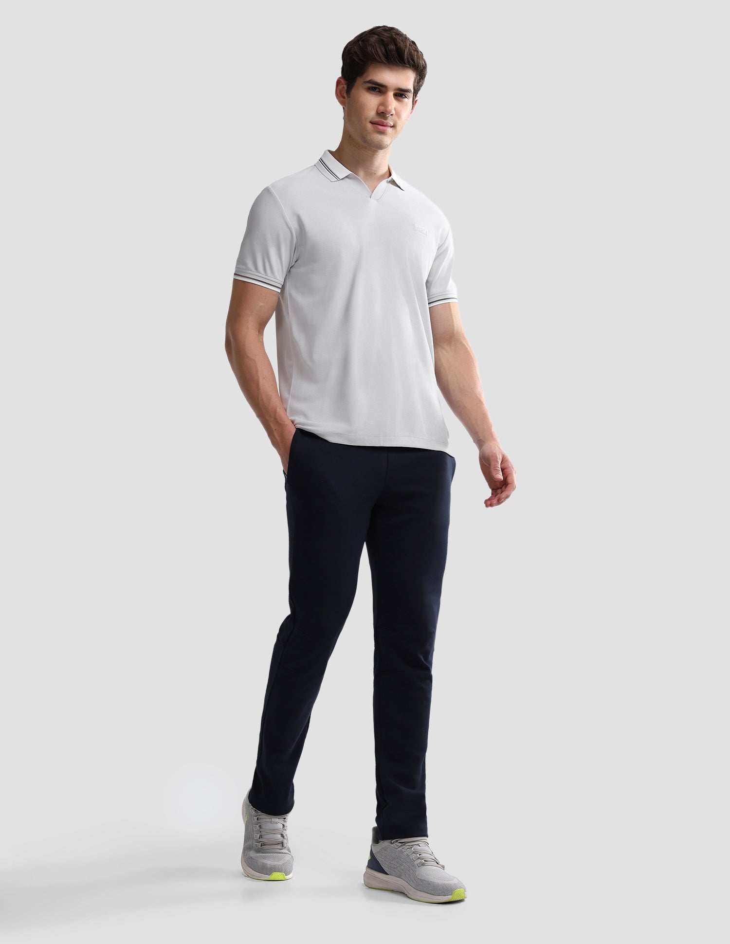 Solid Slim Fit Active Polo Shirt Grey - U.S. Polo Assn. India | Large