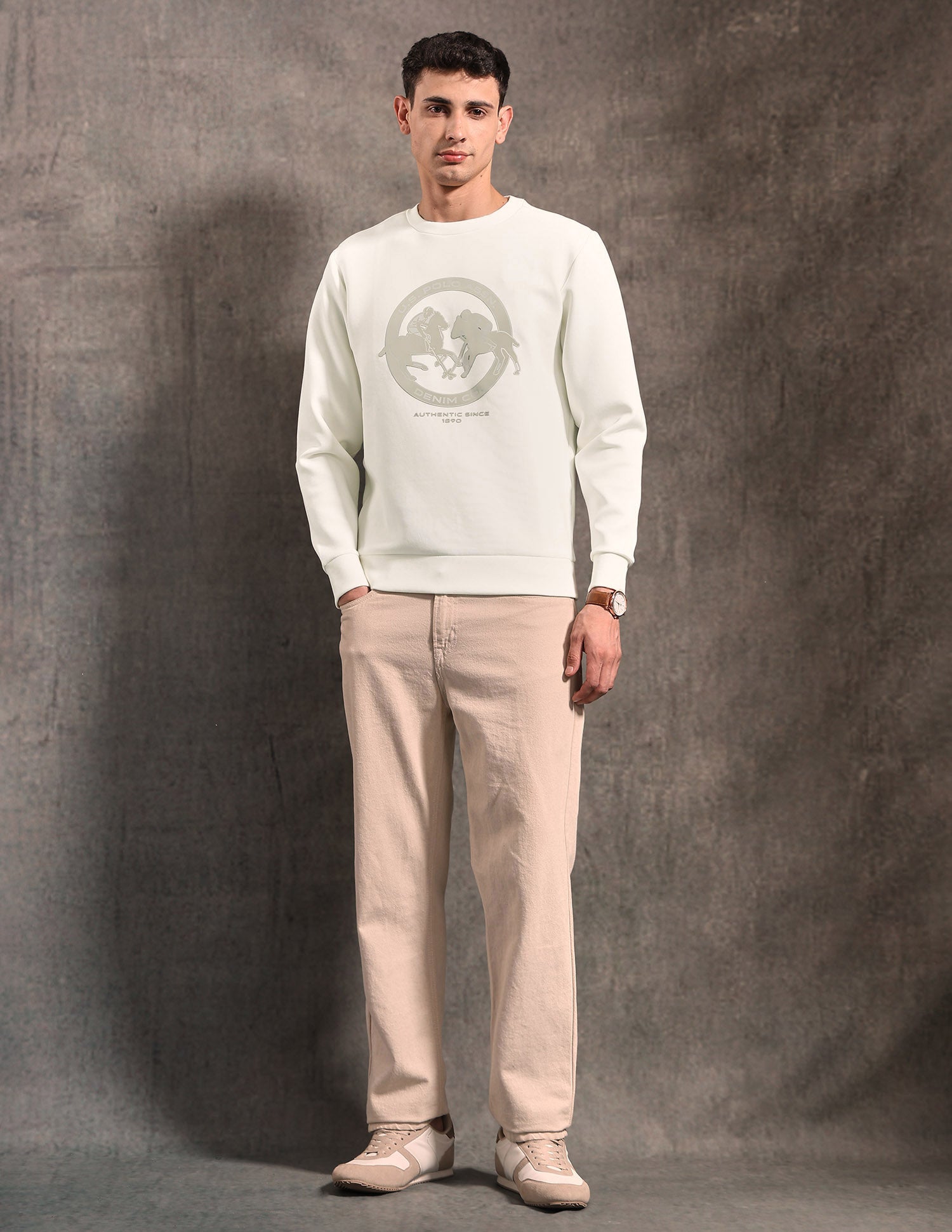 Black & Gold Regular Fit Sweatshirt Stone - U.S. POLO ASSN. | Large