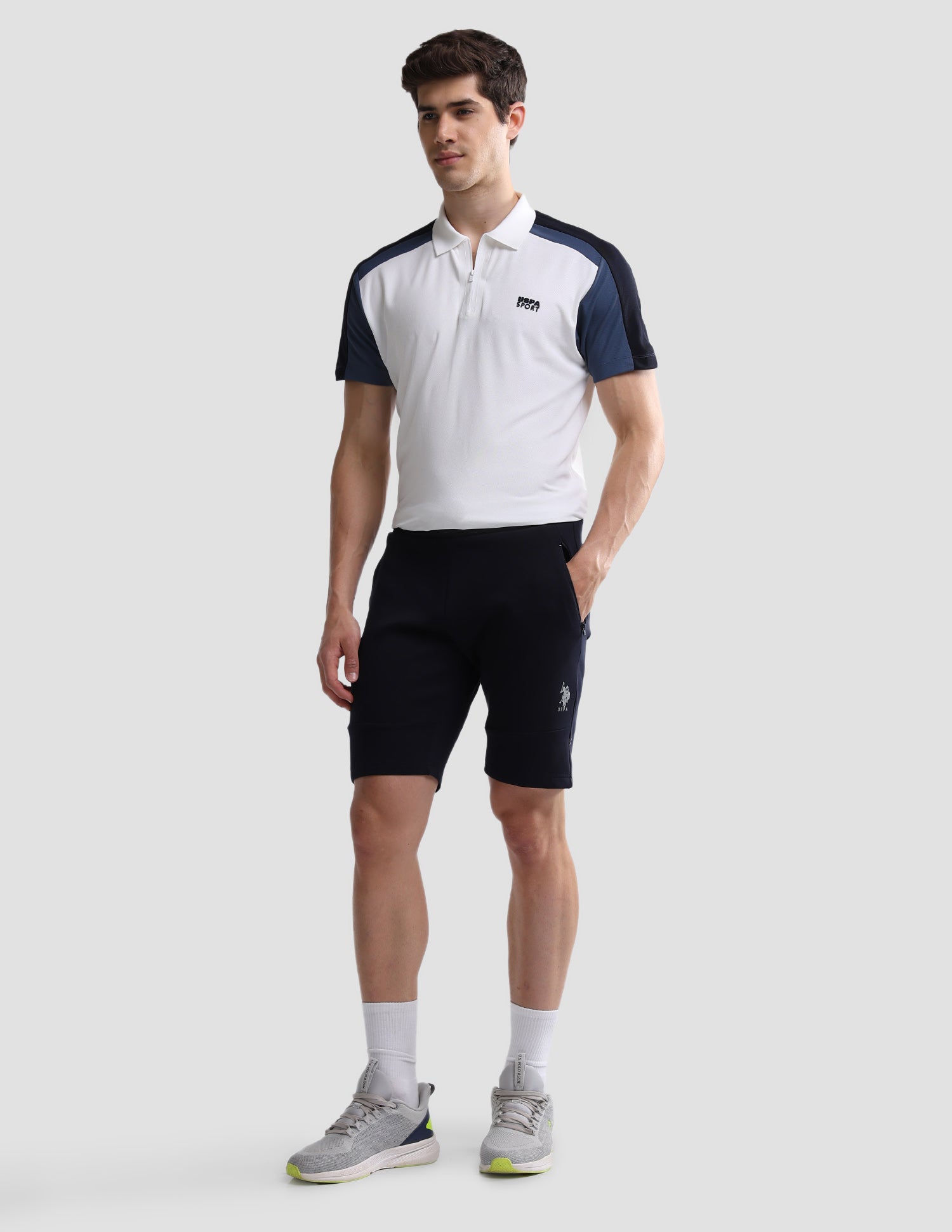 Solid Slim Fit Active Polo Shirt White - U.S. Polo Assn. India | Large