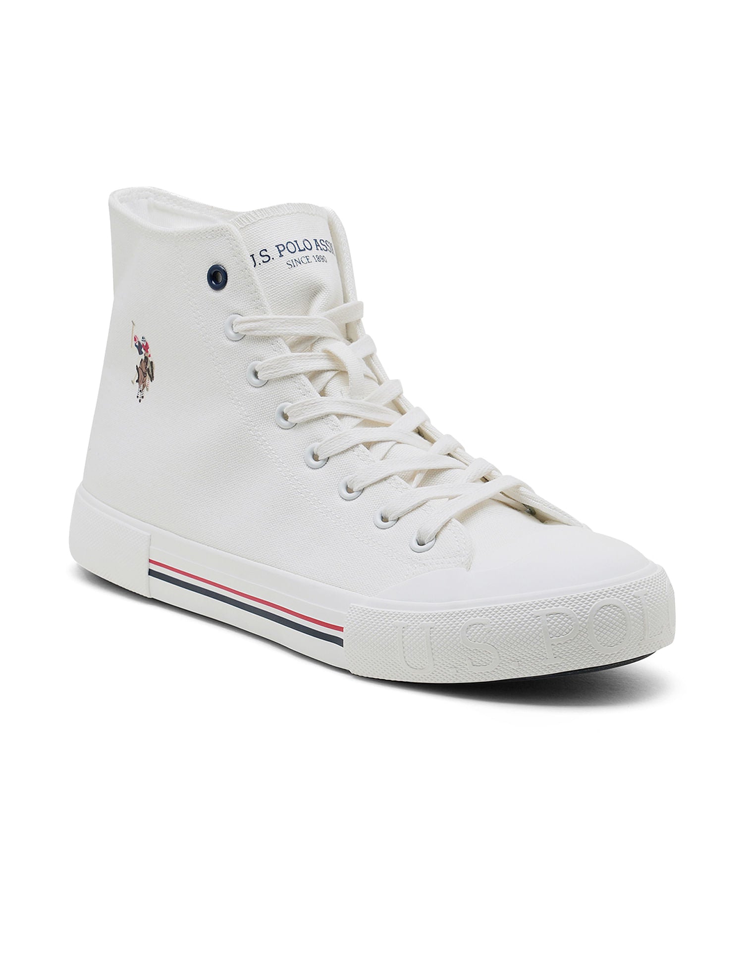 Men Vlair 2.0 Canvas Mid Top Casual Shoes Off White - U.S. POLO ASSN. | Large