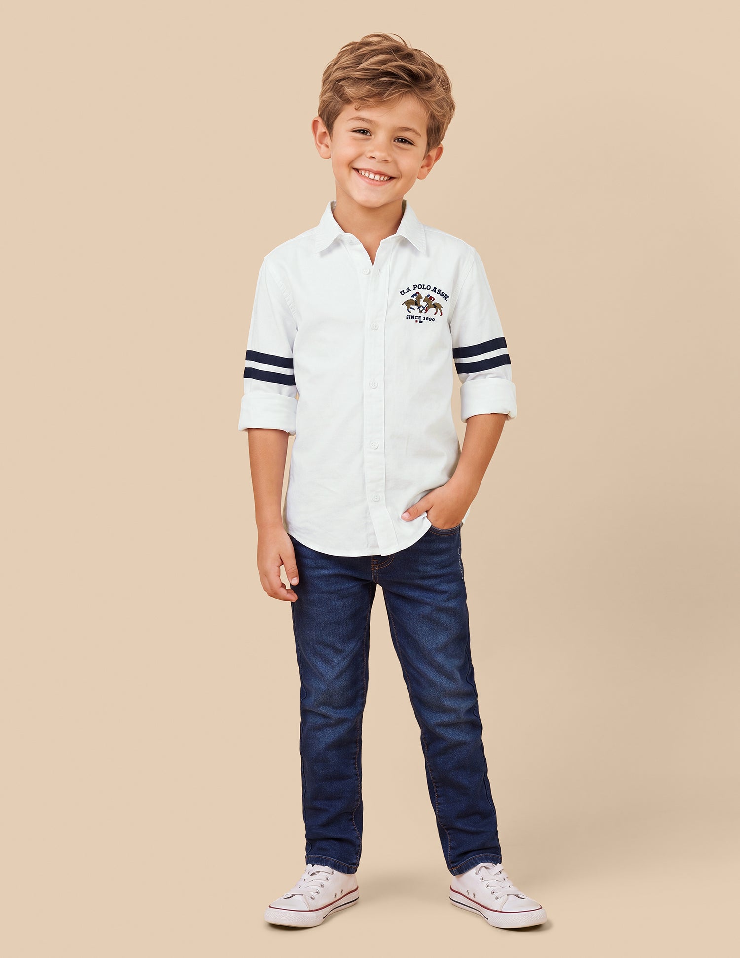 Solid Regular Fit Shirt White - U.S. Polo Assn. India | Large