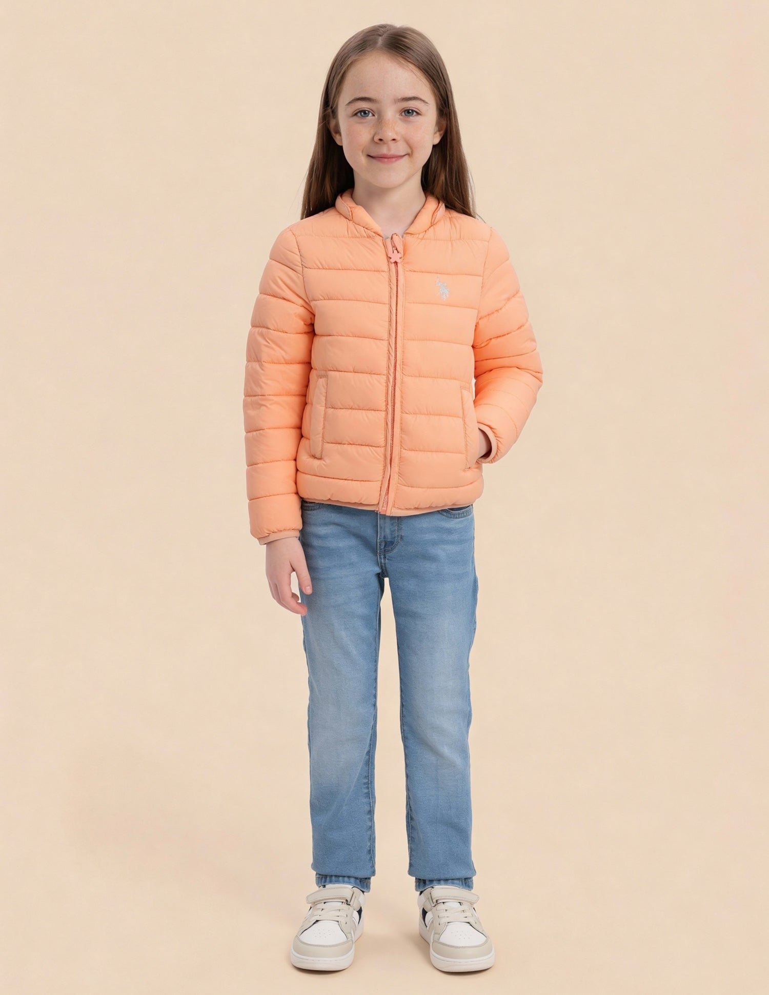 Girls Solid Packabale Jacket Rust - U.S. Polo Assn. India | Large