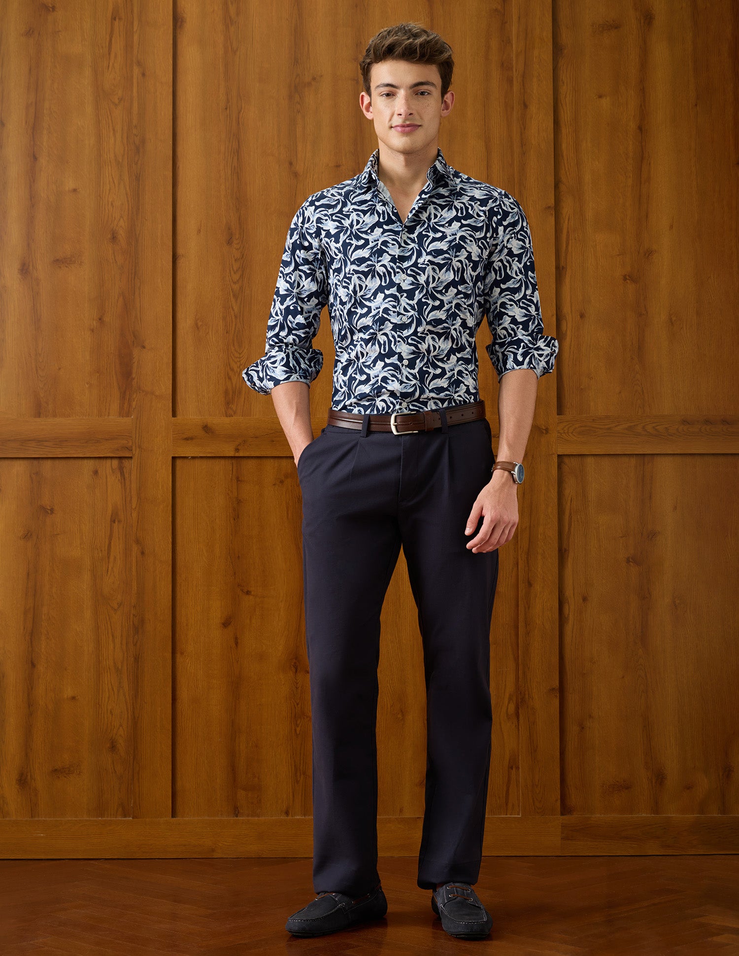 Abstract Printed Satin Shirt Navy - U.S. Polo Assn. India | Large
