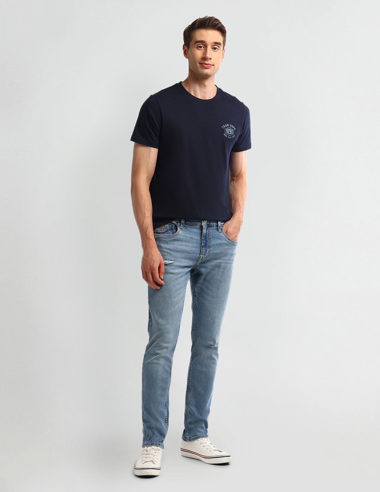 Brandon Slim Tapered Blue Jeans Blue - U.S. Polo Assn. India | Large