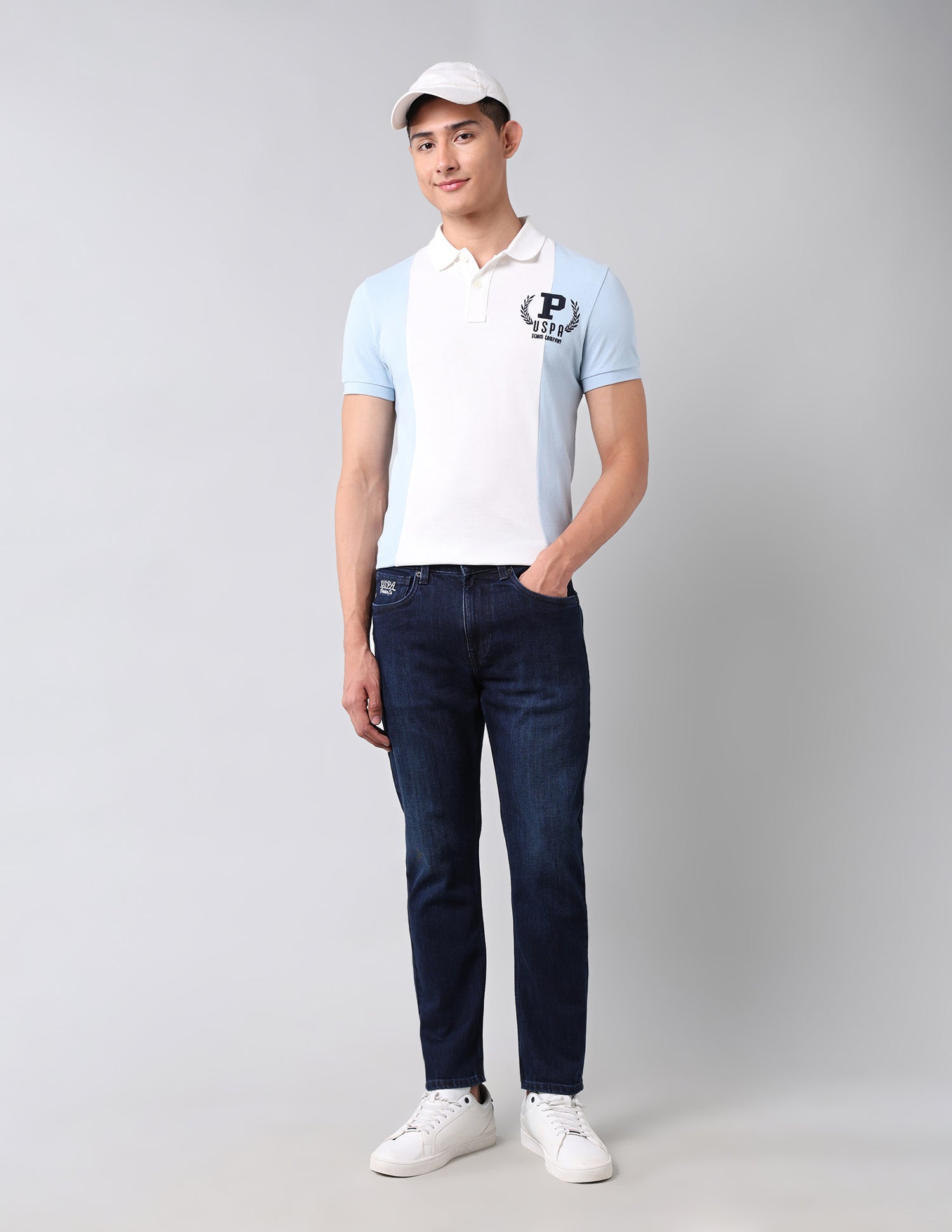 Cole Comfort Cropped Fit Blue Jeans Blue - U.S. Polo Assn. India | Large
