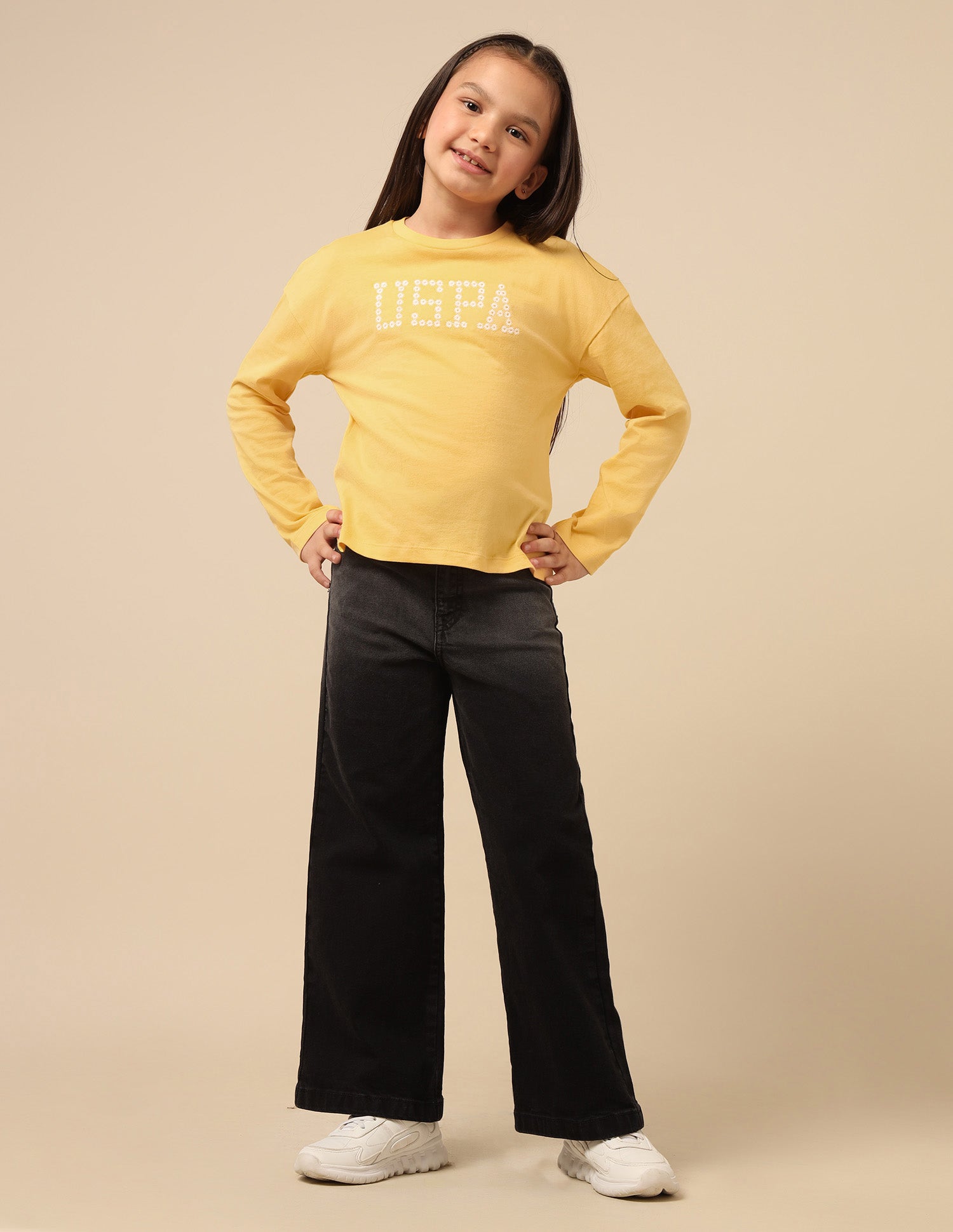 Girls Brand Embroidered Regular Fit Top Yellow - U.S. POLO ASSN. | Large