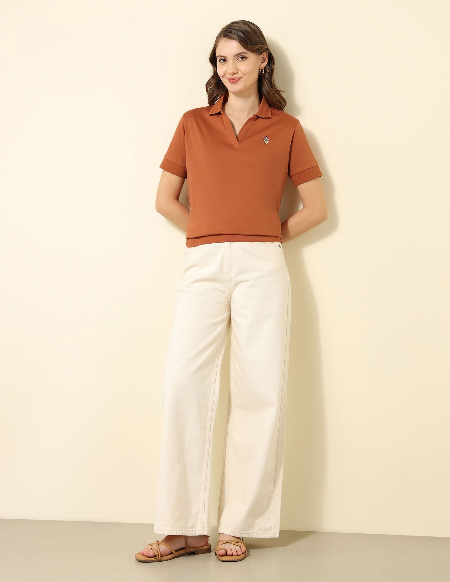 Boxy Fit Polo Shirt Rust - U.S. POLO ASSN. | Large