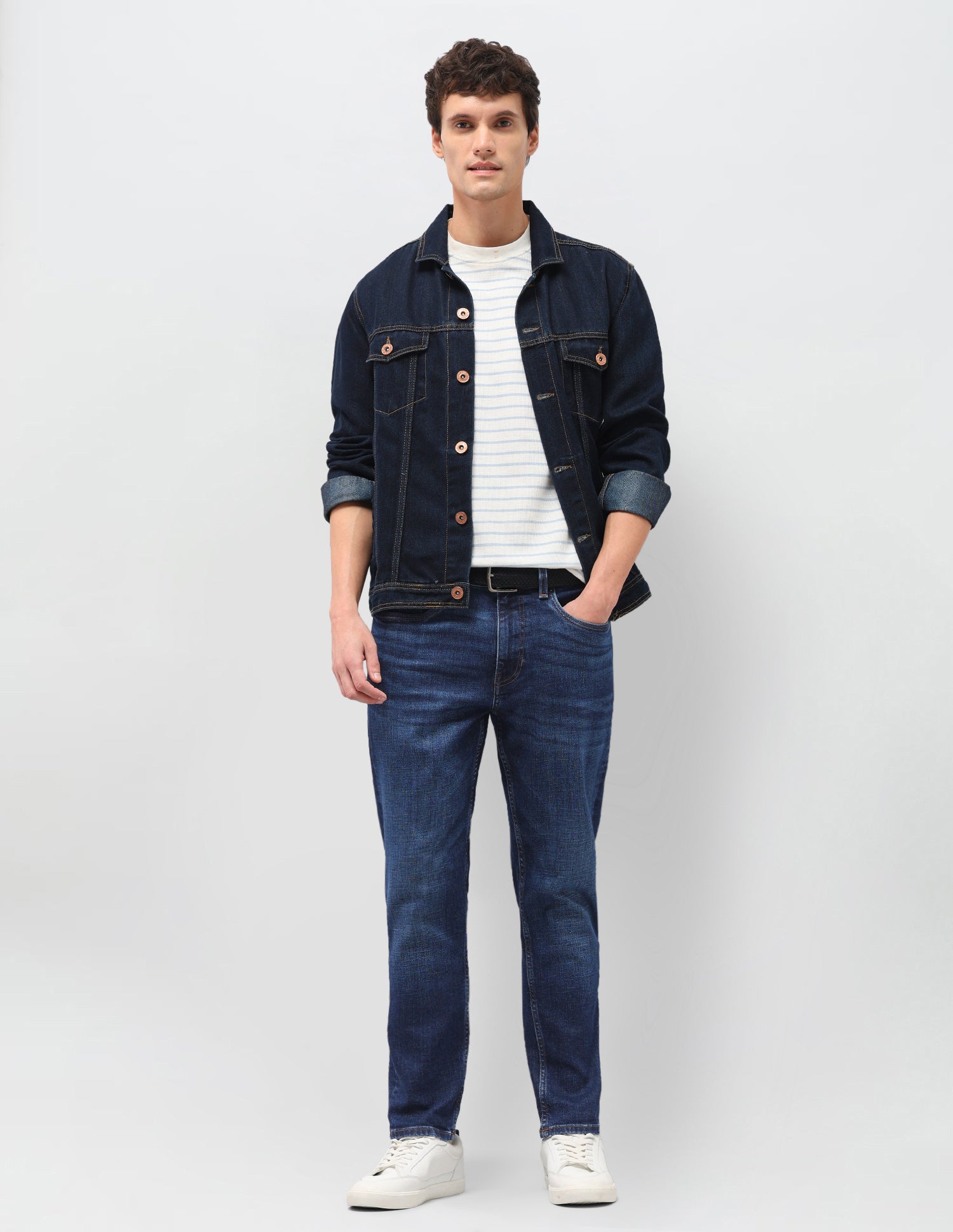 Cole Comfort Cropped Fit Blue Jeans Dark Blue - U.S. Polo Assn. India | Large