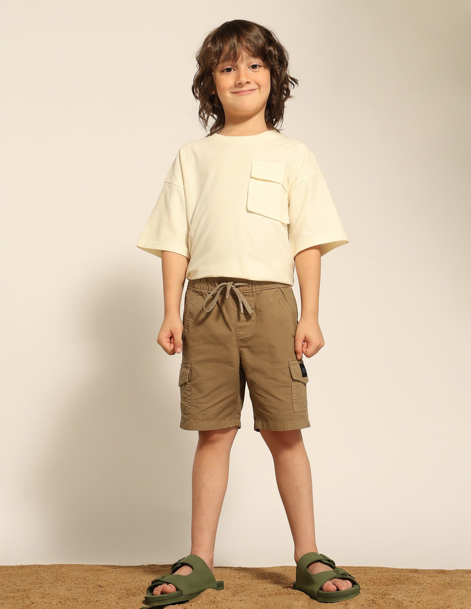 Boys Twill Cargo Shorts Khaki - U.S. POLO ASSN. | Large