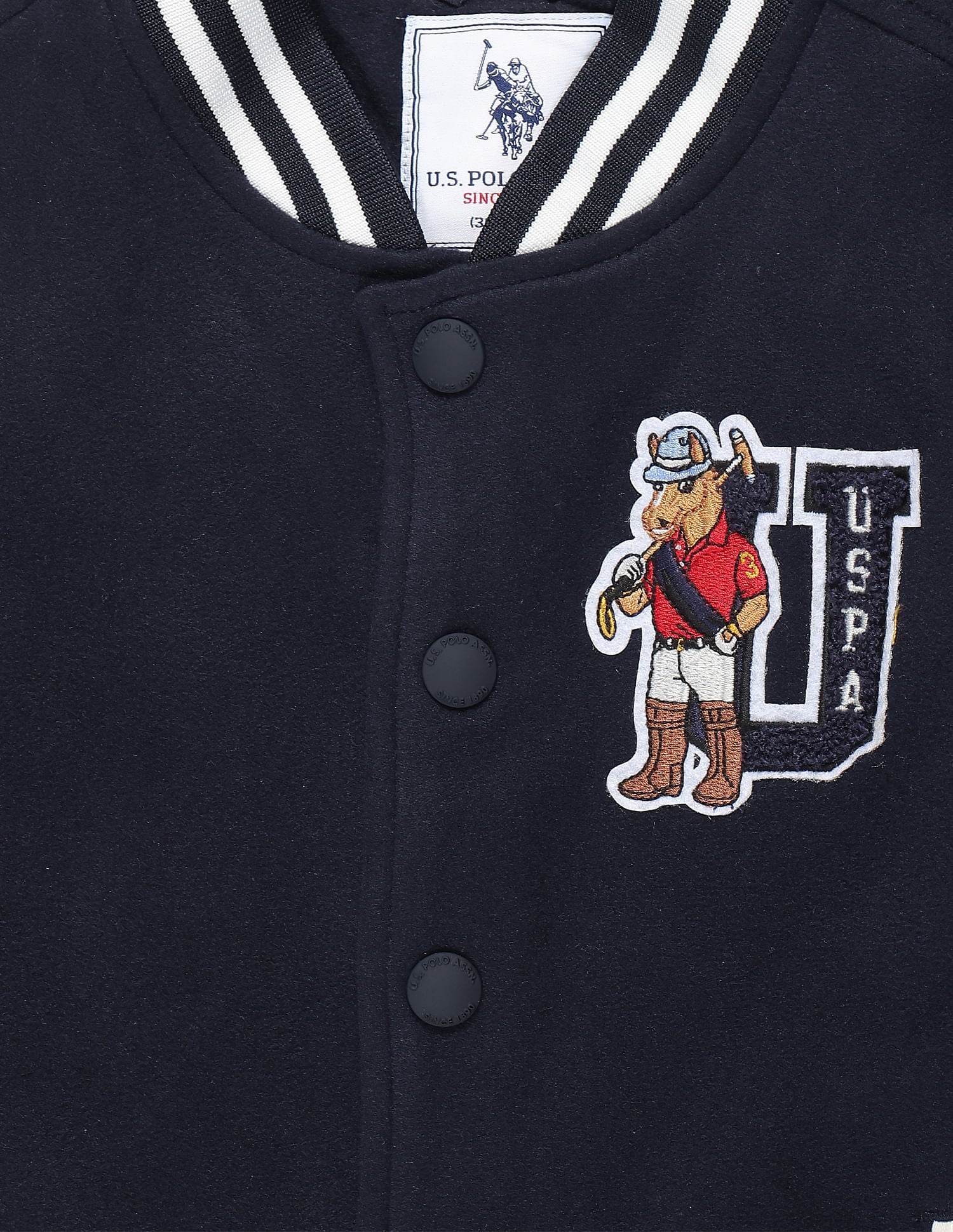 Boys Chuck Varsity Bomber Jacket Navy - U.S. POLO ASSN. | Large