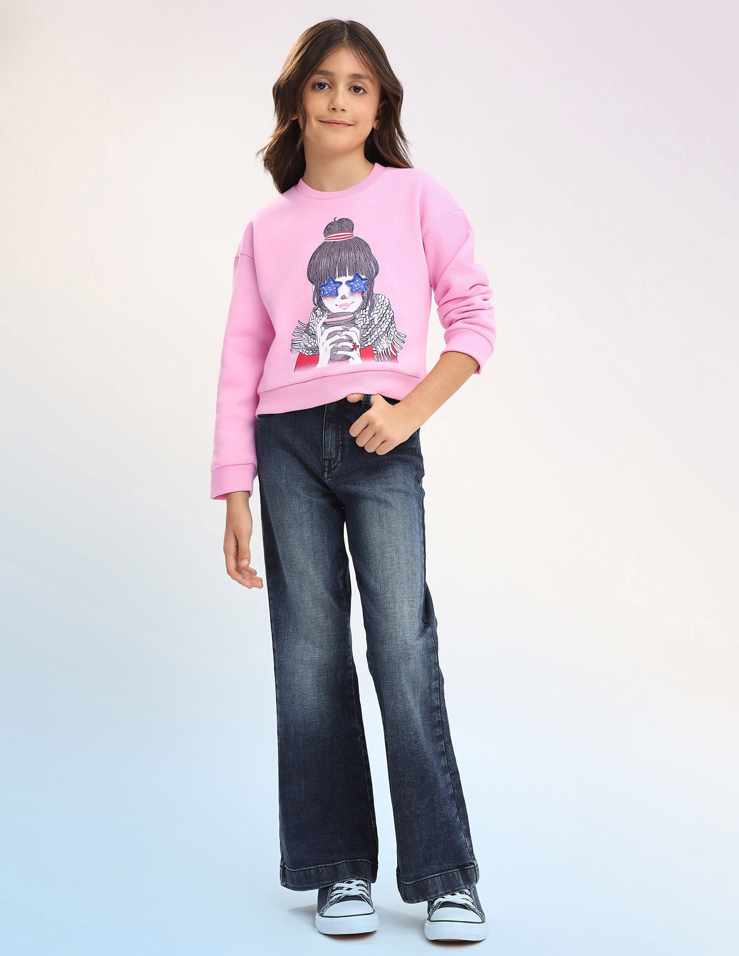 Graphic Printed Regular Fit Sweatshirt Pink - U.S. POLO ASSN. | Large