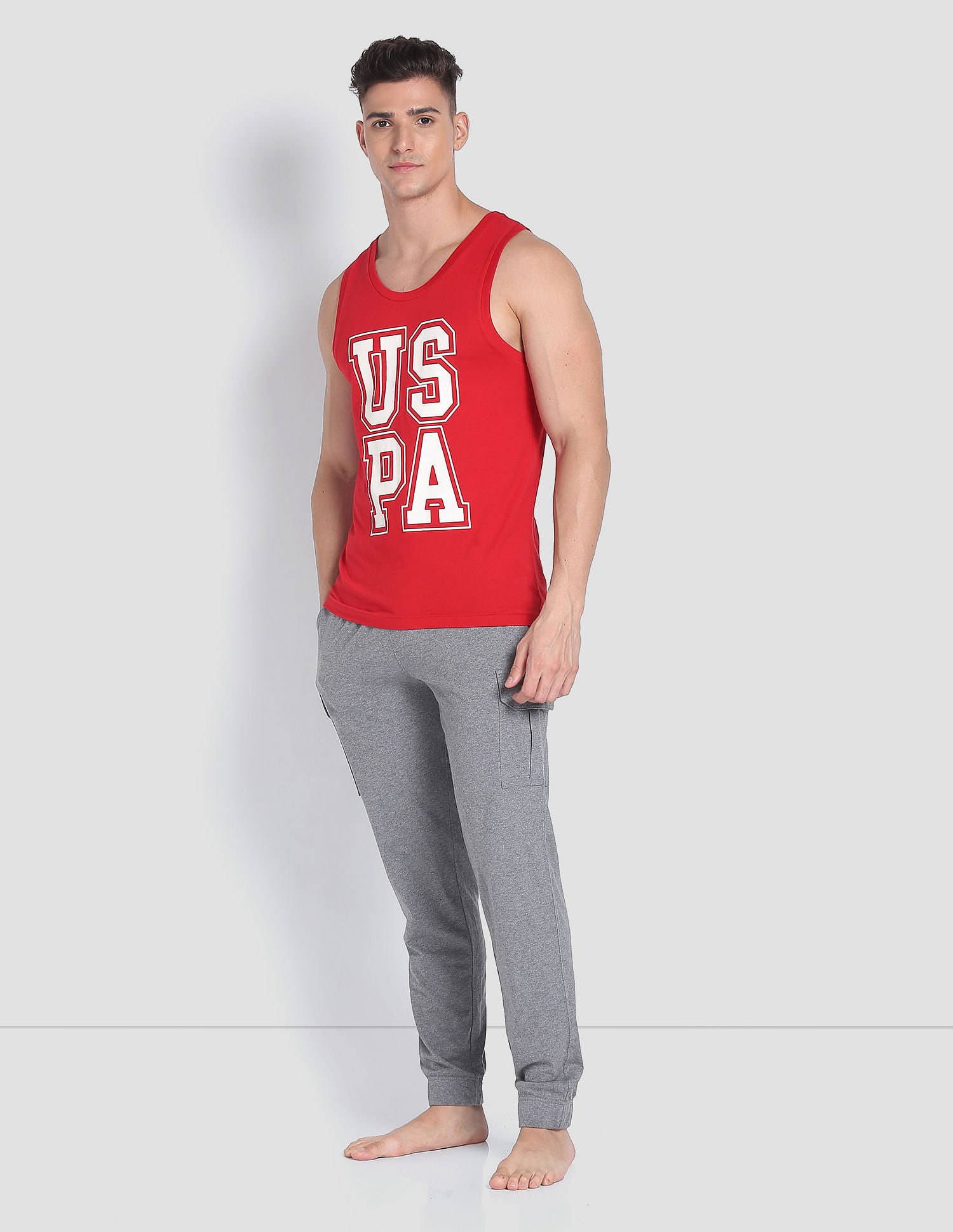 Brand Print Cotton IYBD Vest - Pack Of 1 Cinnabar - U.S. POLO ASSN. | Large