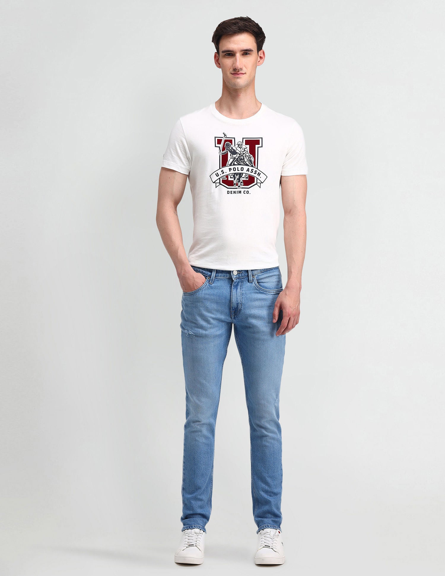 Brandon Slim Tapered Blue Jeans Blue - U.S. Polo Assn. India | Large