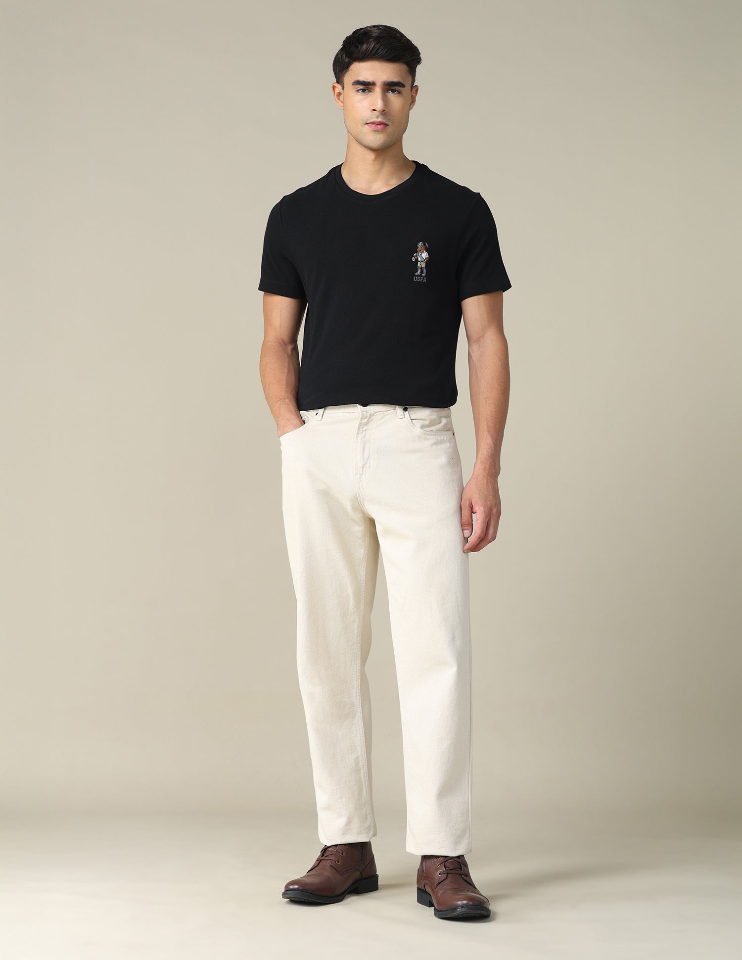 Regular Fit Solid T-shirt Black - U.S. POLO ASSN. | Large