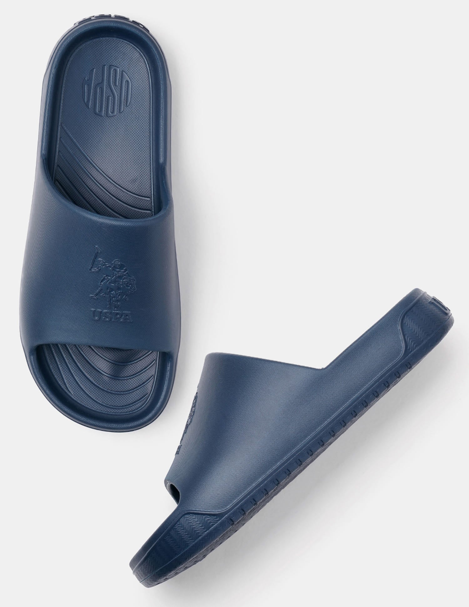 Men Palmer Open Toe Slippers Navy - U.S. Polo Assn. India | Large