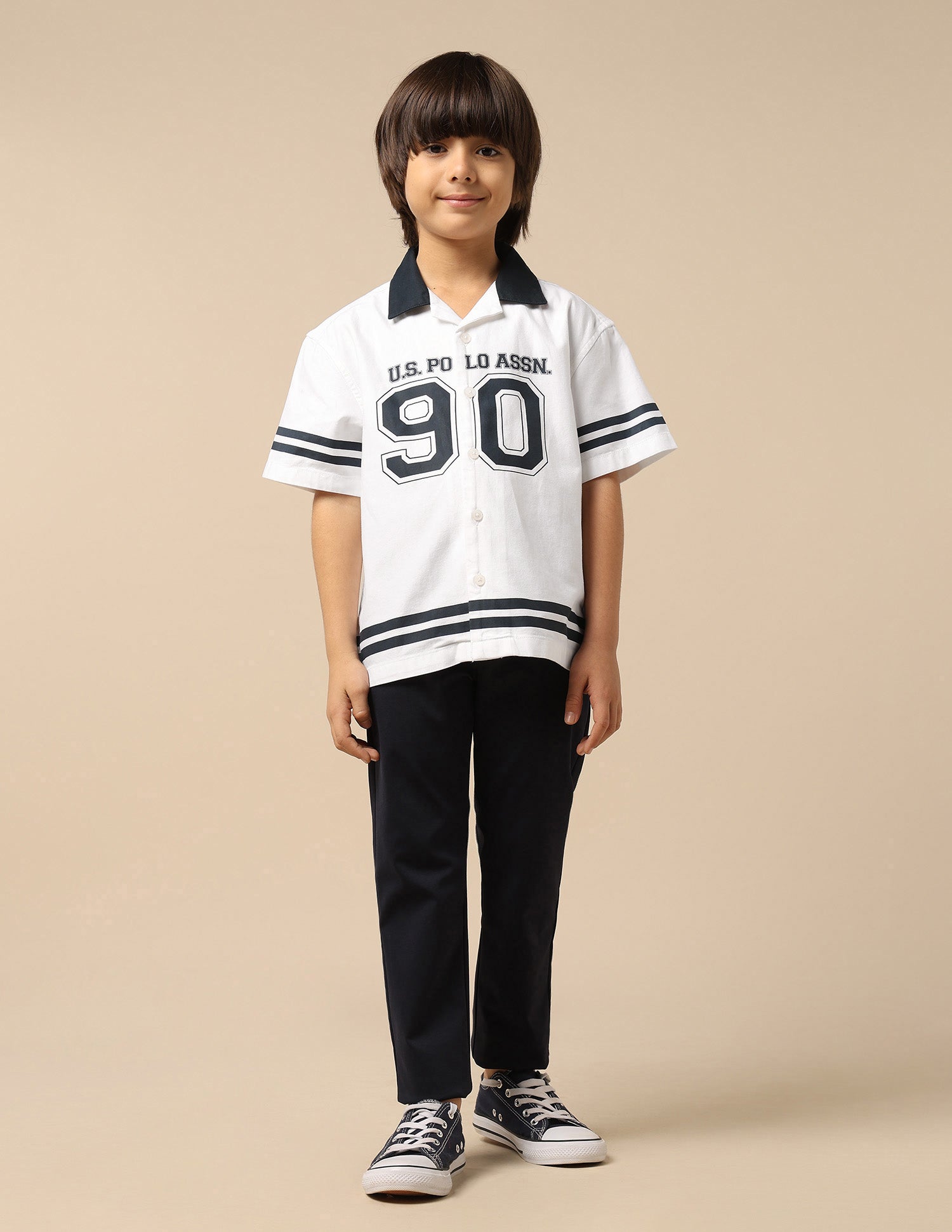 Boys Logo Twill Shirt White - U.S. POLO ASSN. | Large