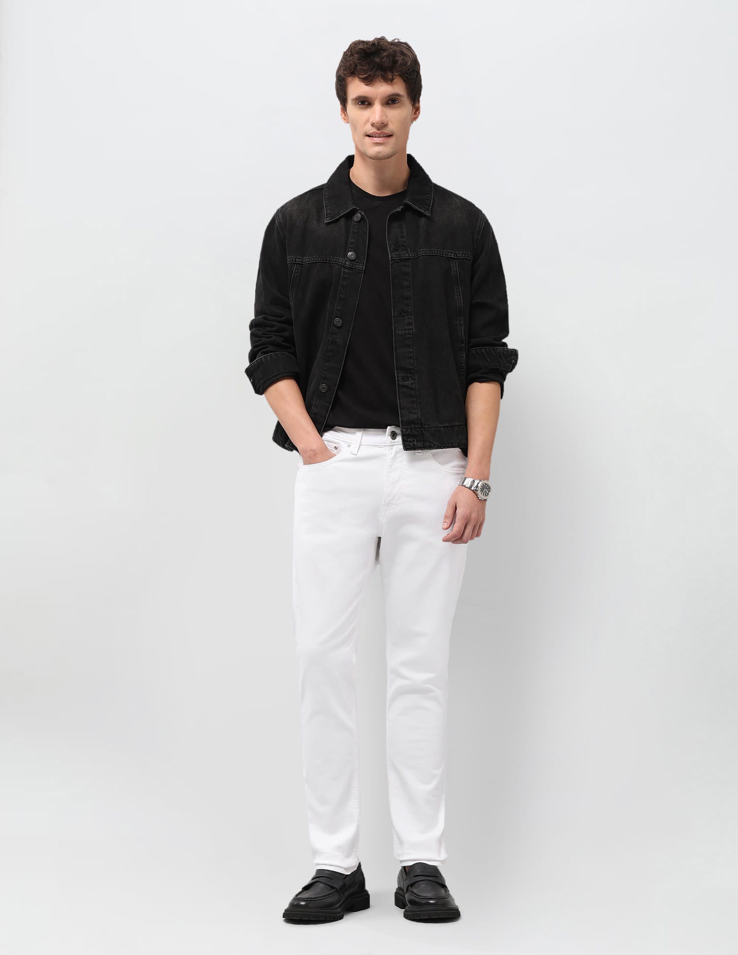 Solid Slim Tapered Fit Jeans White - U.S. Polo Assn. India | Large