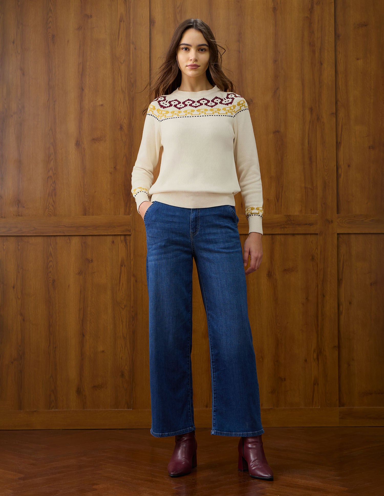 Patterned Knit Regular Fit Sweater White - U.S. POLO ASSN. | Large