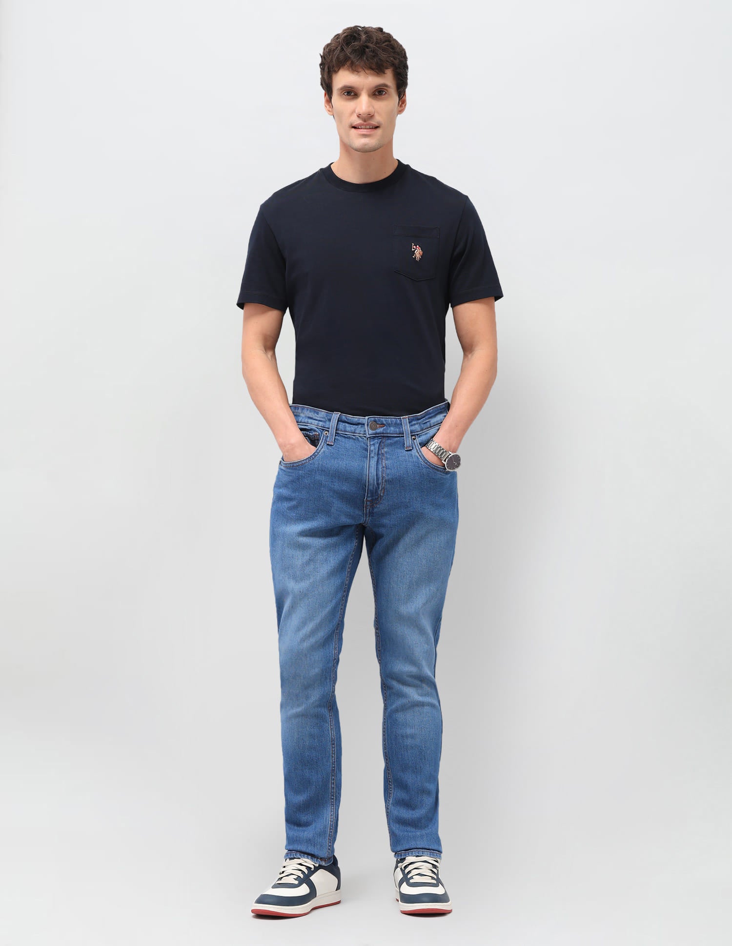 Solid Slim Fit Jeans Blue - U.S. Polo Assn. India | Large