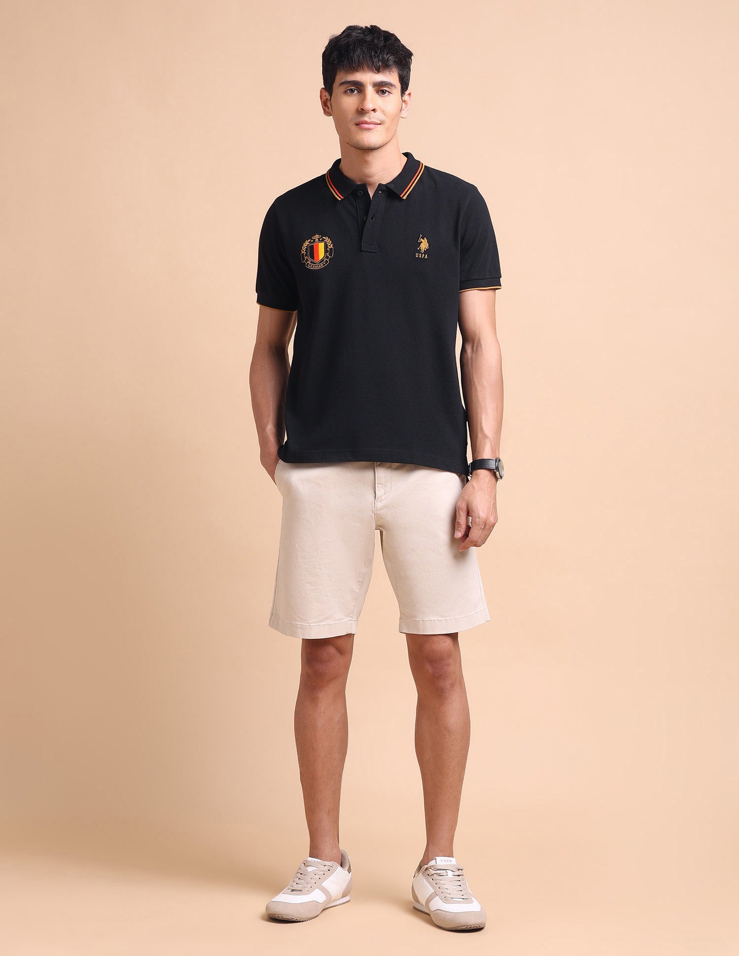 Slim Fit Iconic Number Polo Shirt Black - U.S. POLO ASSN. | Large