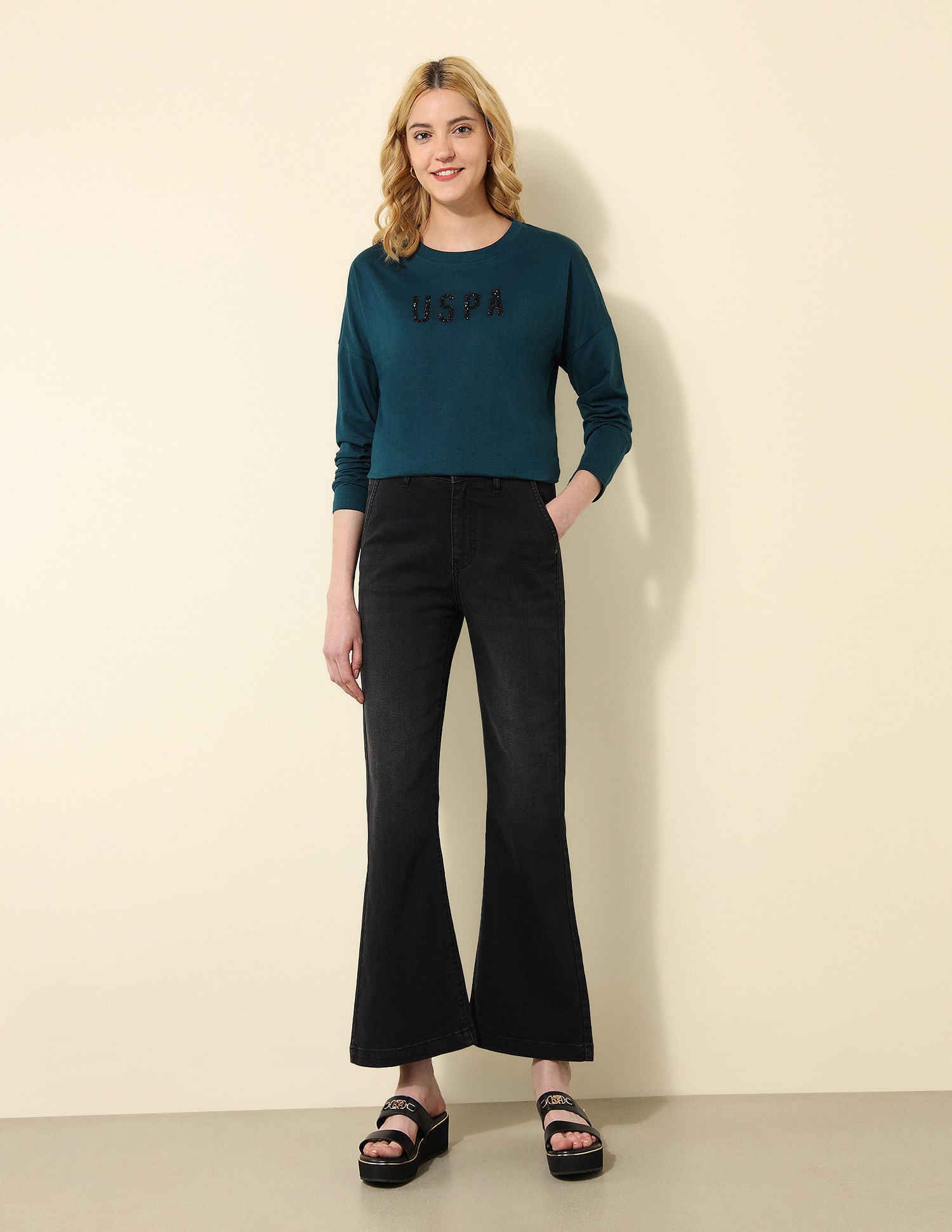 Oversized Fit Brand Printed T-Shirt Teal - U.S. POLO ASSN. | Large