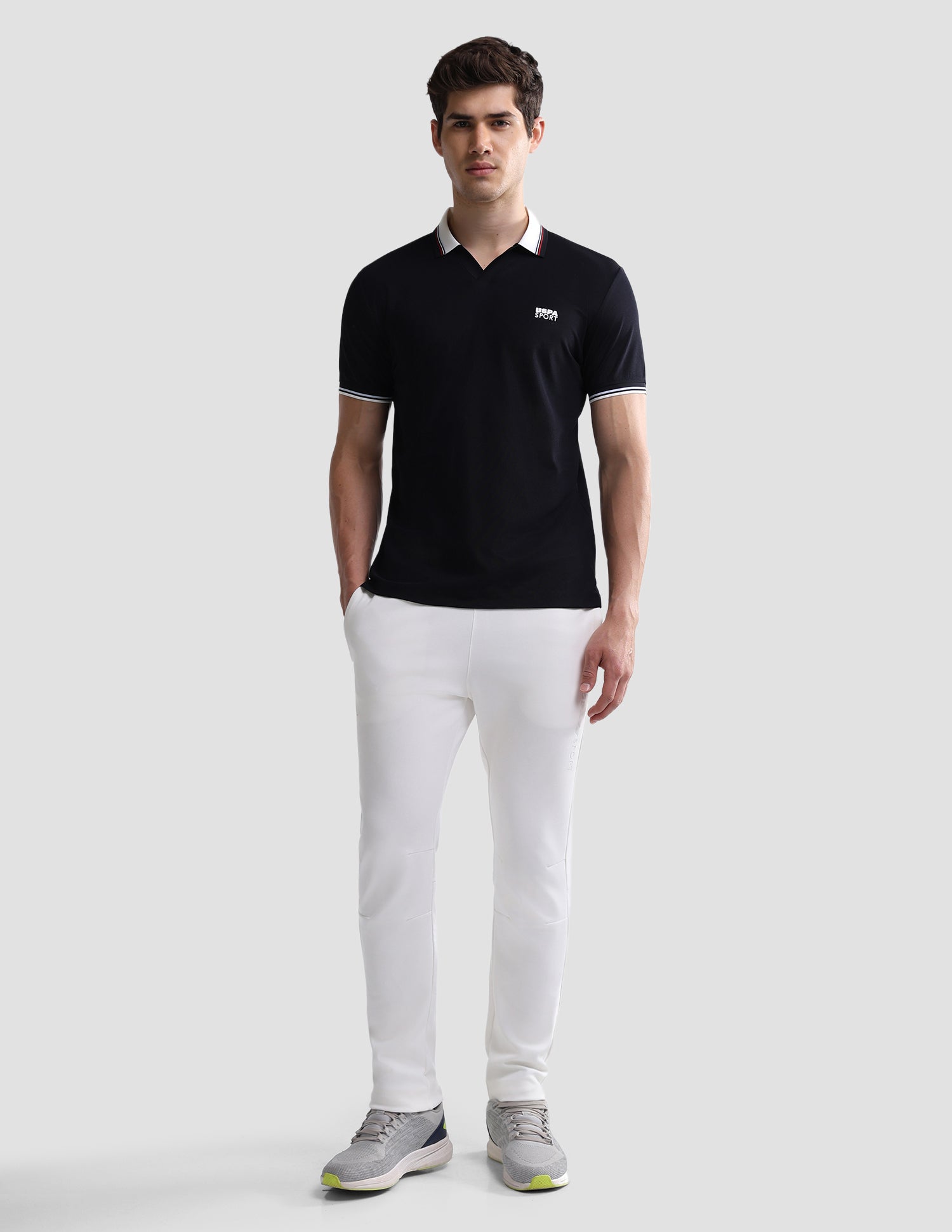 Solid Slim Fit Active Polo Shirt Navy - U.S. Polo Assn. India | Large