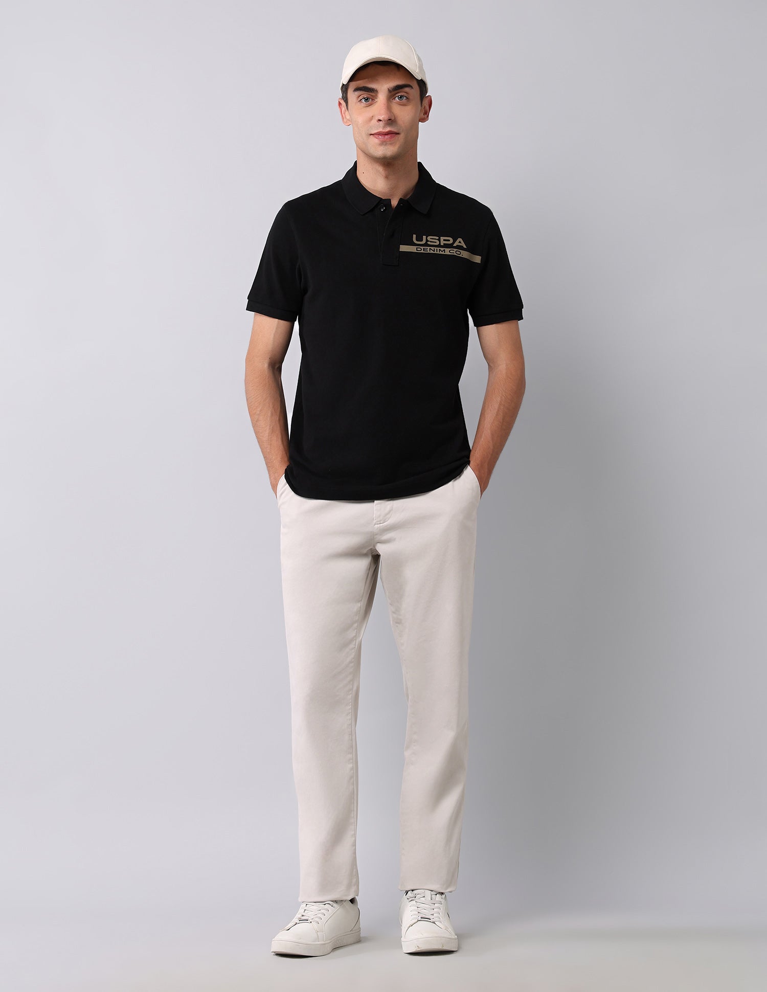 Muscle Fit Pure Cotton Polo Shirt Black - U.S. Polo Assn. India | Large