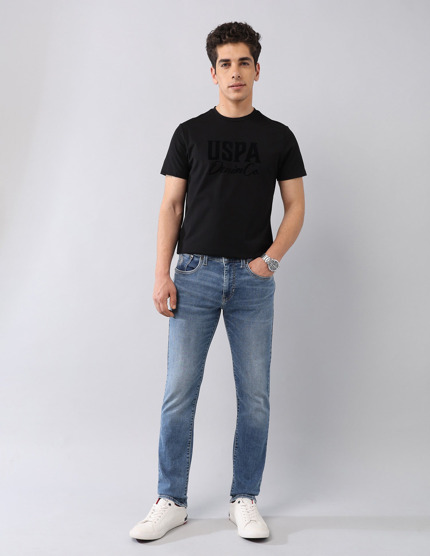 Brandon Slim-Tapered Fit Super Stretch Jeans Blue - U.S. Polo Assn. India | Large