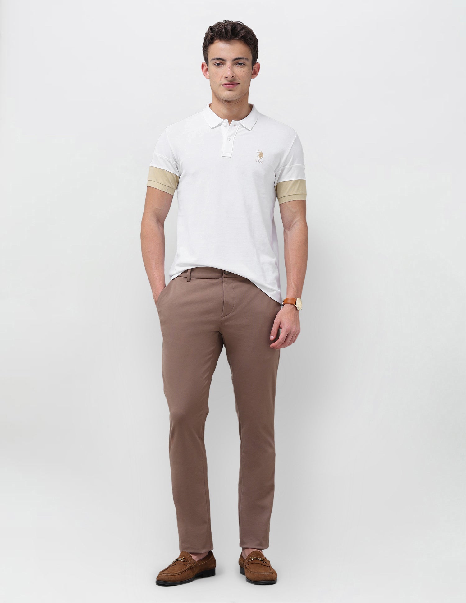 Solid Regular Fit Polo Shirt White - U.S. Polo Assn. India | Large