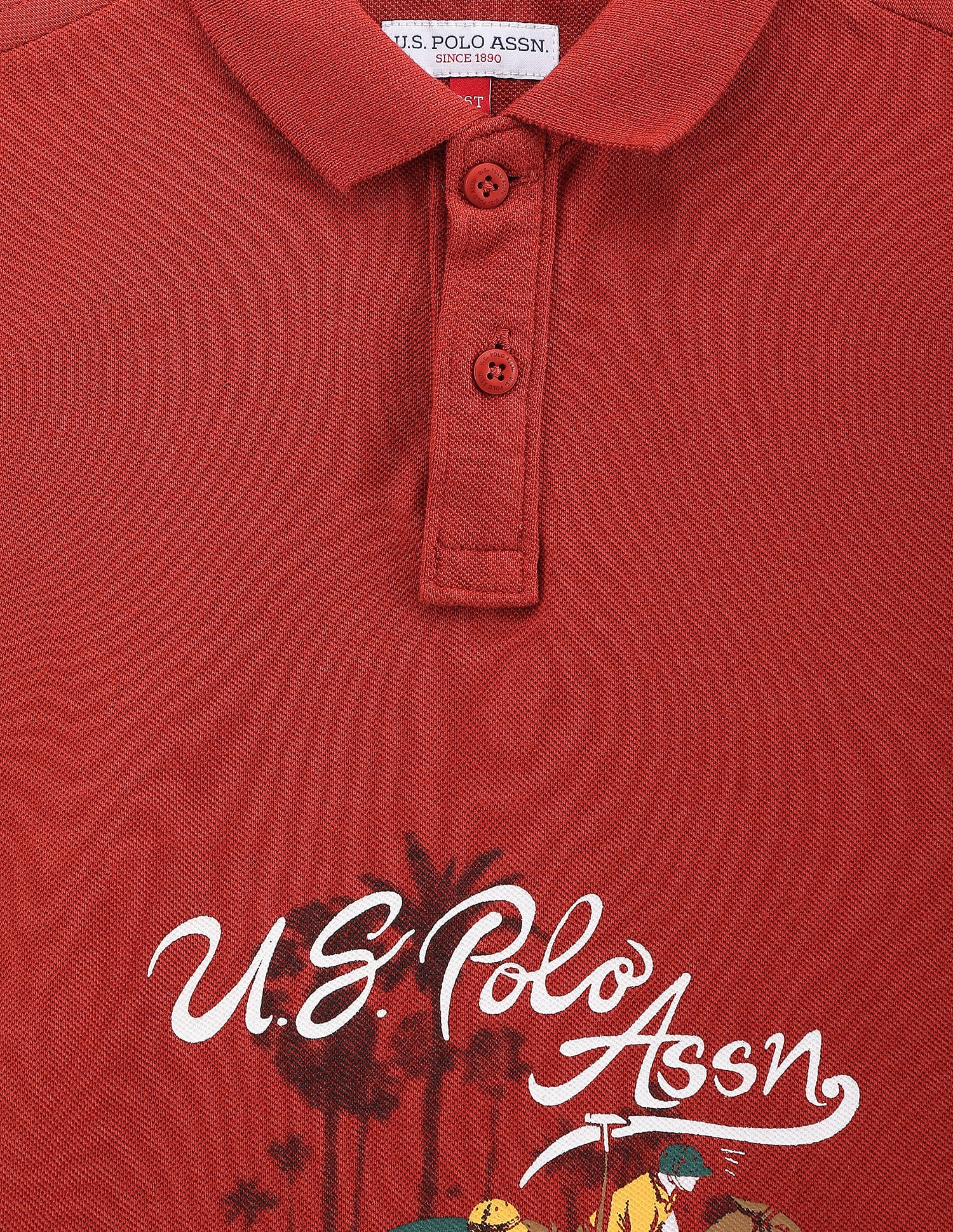 Boys Brand Print Polo Shirt Red - U.S. POLO ASSN. | Large