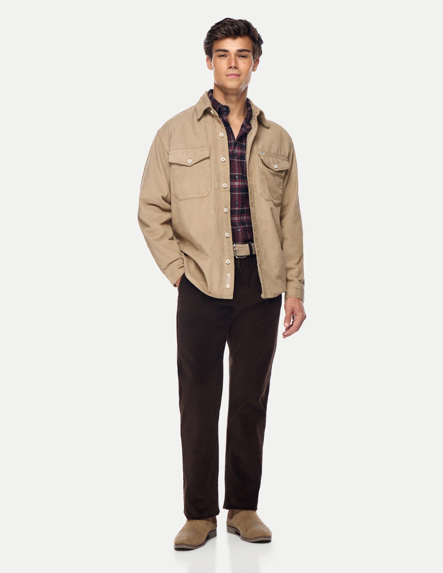 Corduroy Regular Fit Shirt Beige - U.S. Polo Assn. India | Large