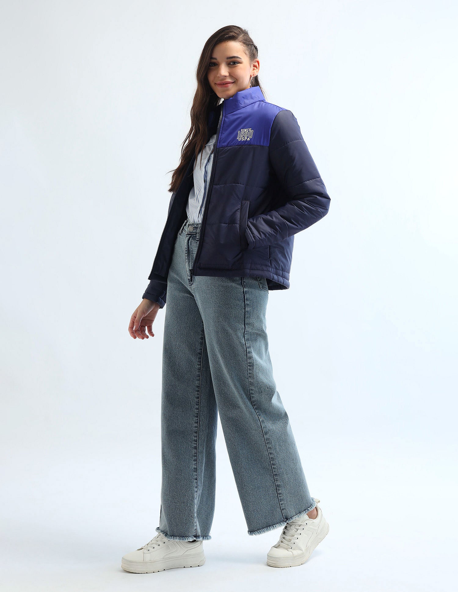 Color Blocked Puffer Jacket Multi - U.S. POLO ASSN. | Large