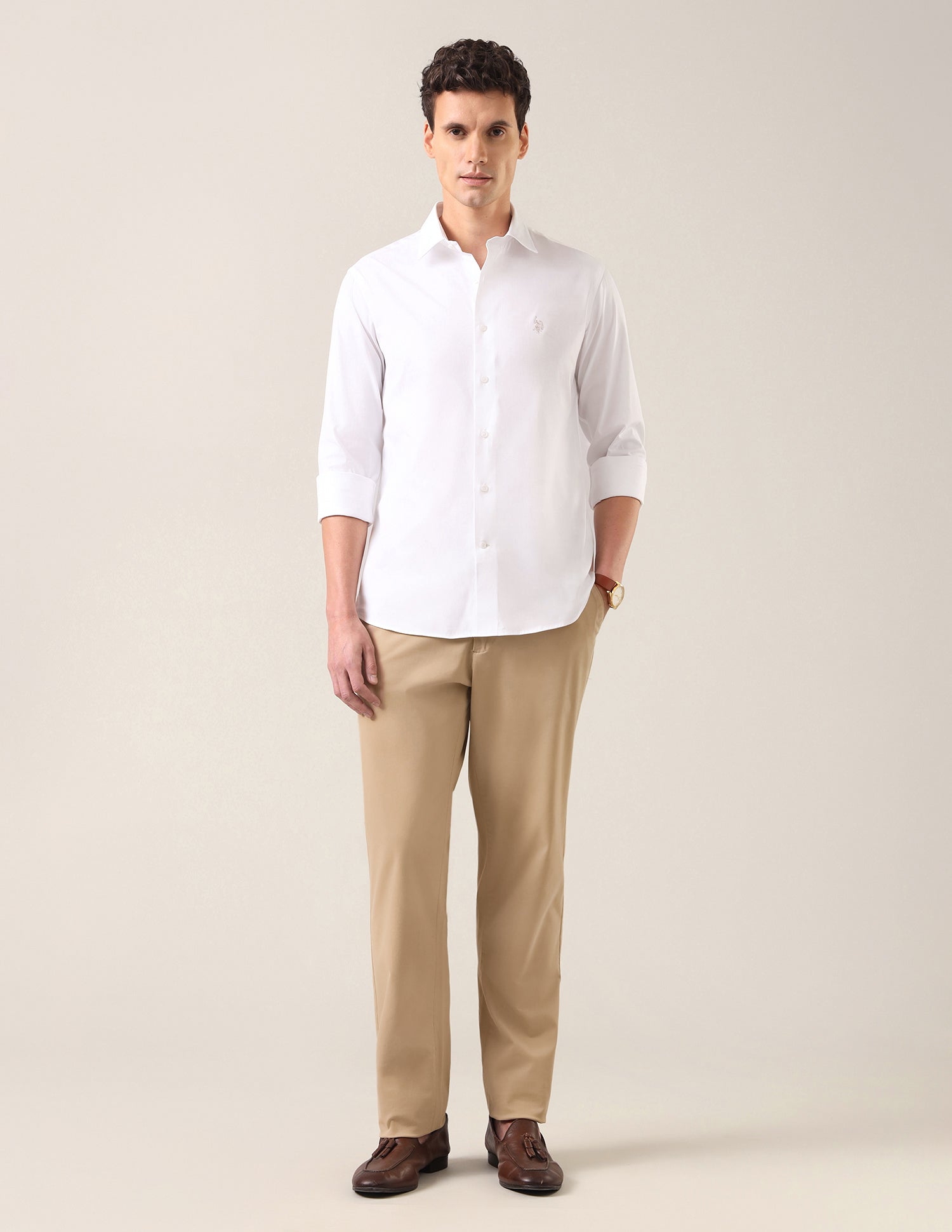 Oxford Tailored Fit Shirt White - U.S. Polo Assn. India | Large