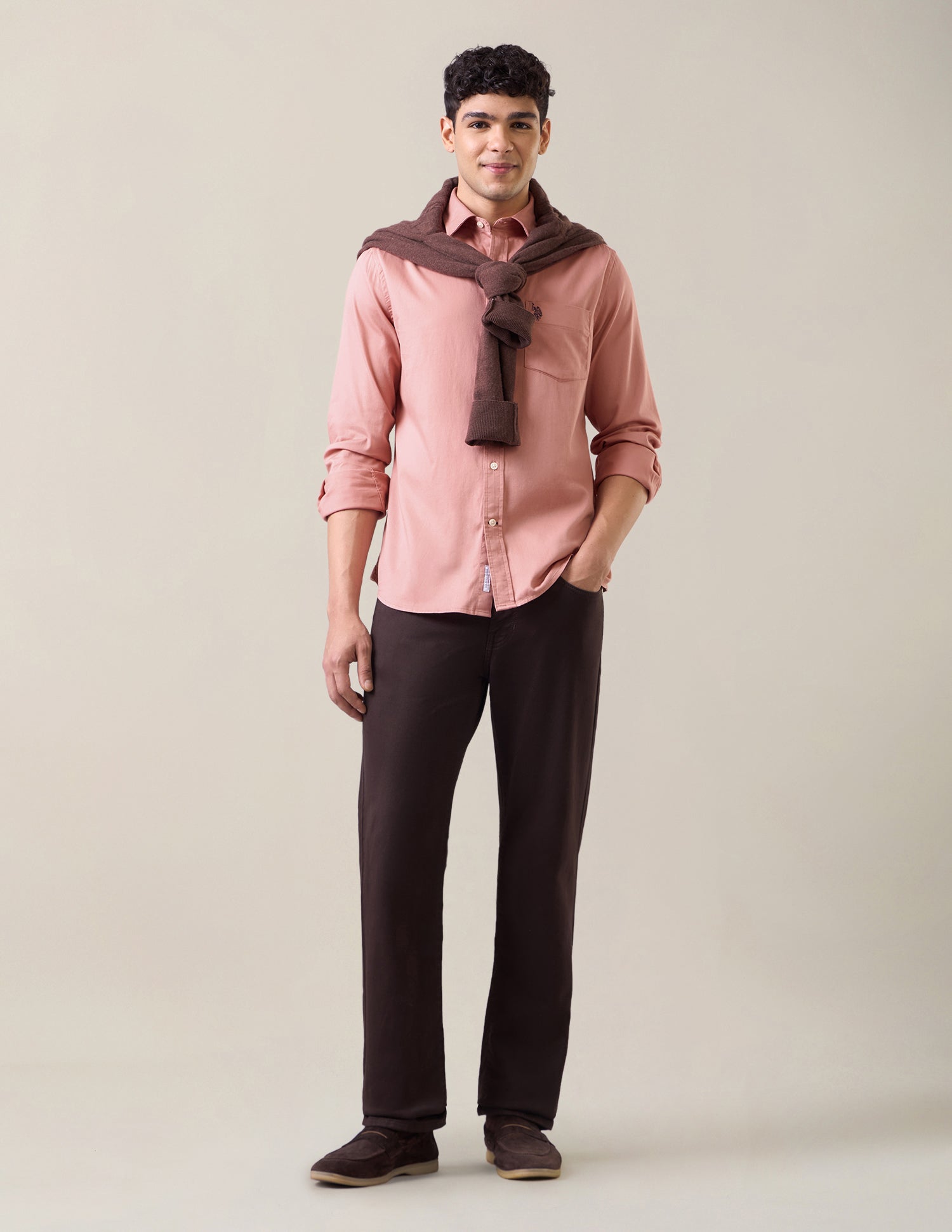 Solid Tailored Fit Shirt Pink - U.S. Polo Assn. India | Large