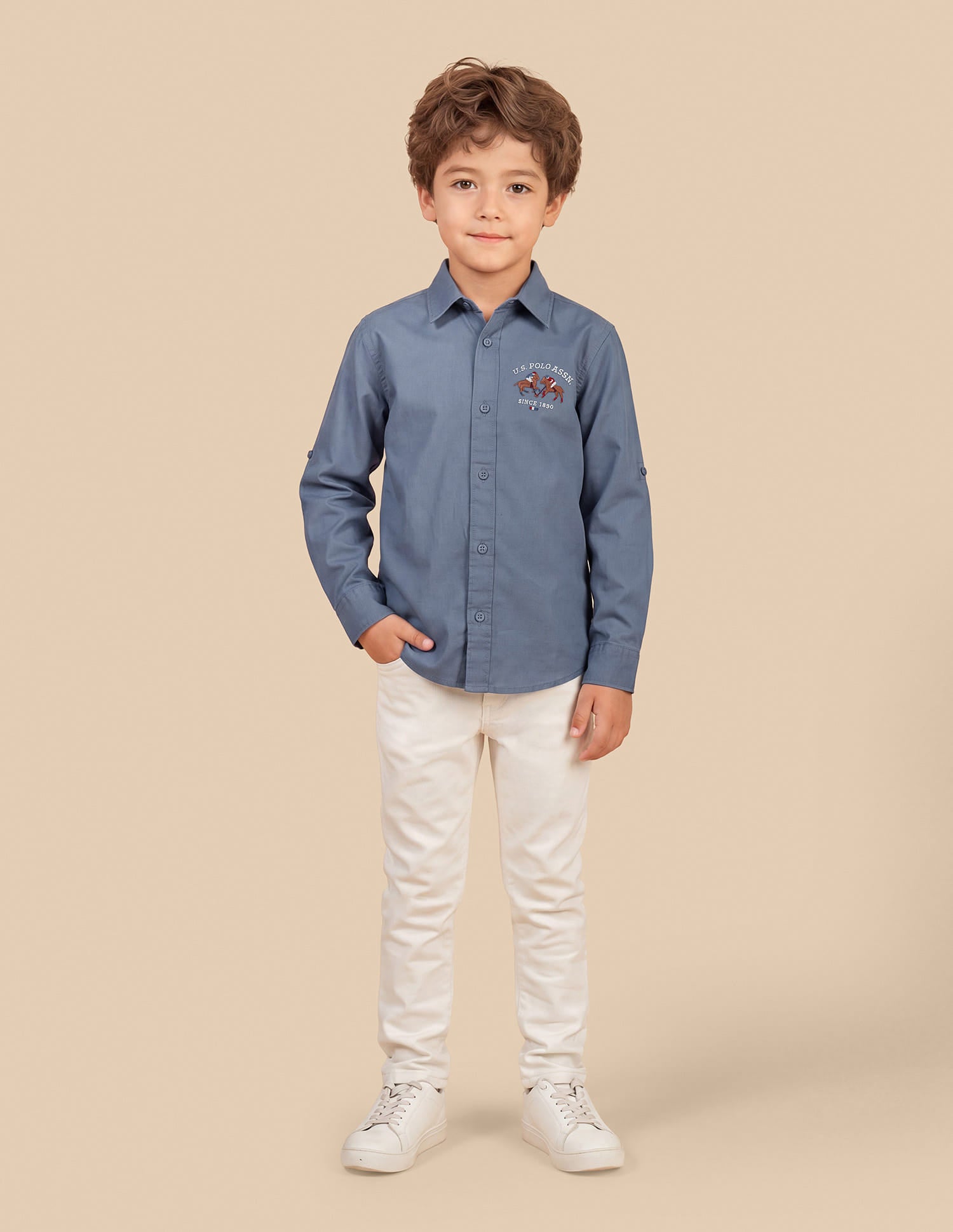 Solid Regular Fit Shirt Grey - U.S. Polo Assn. India | Large