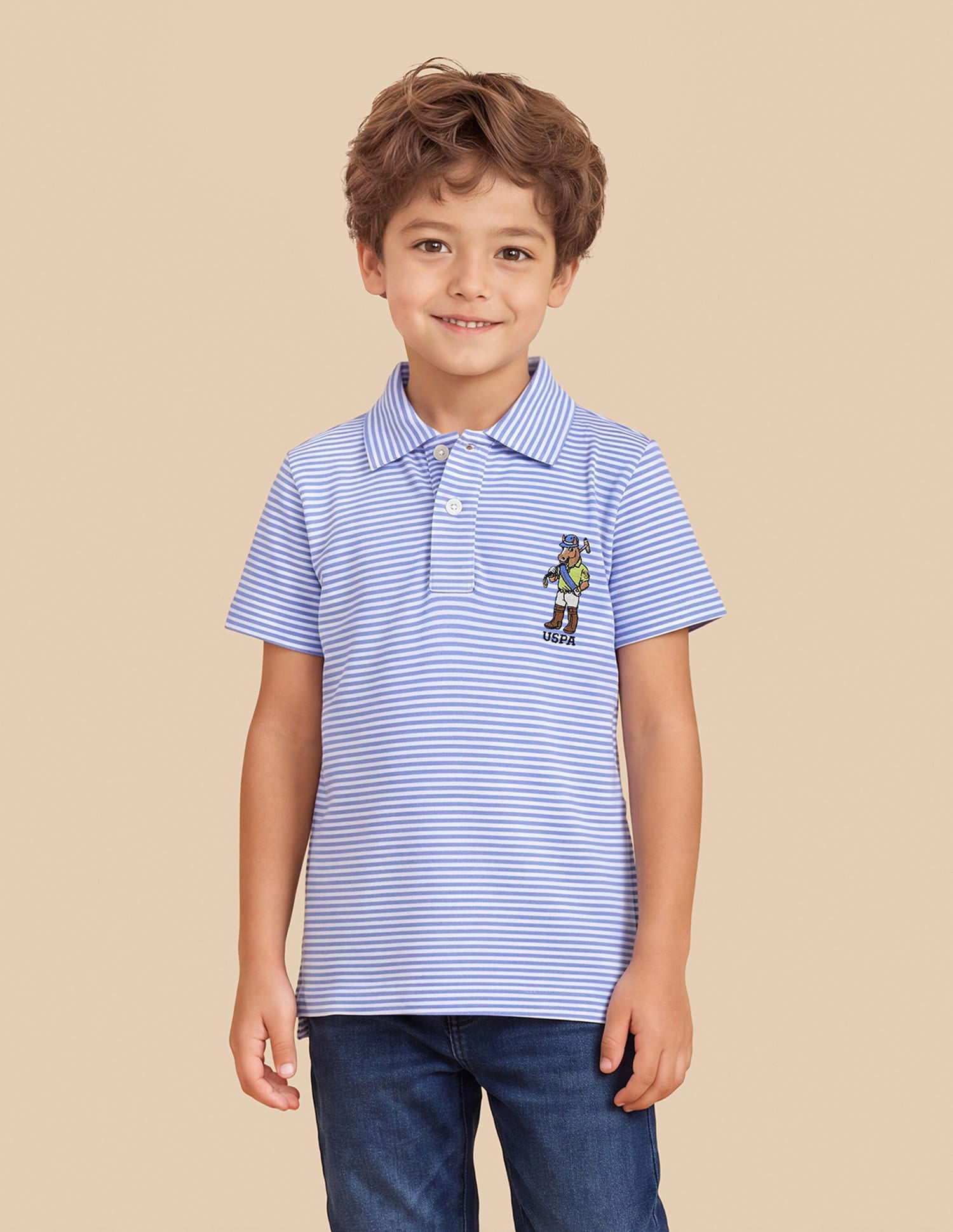 Horizontal Striped Regular Fit Polo Shirt Blue - U.S. Polo Assn. India | Large